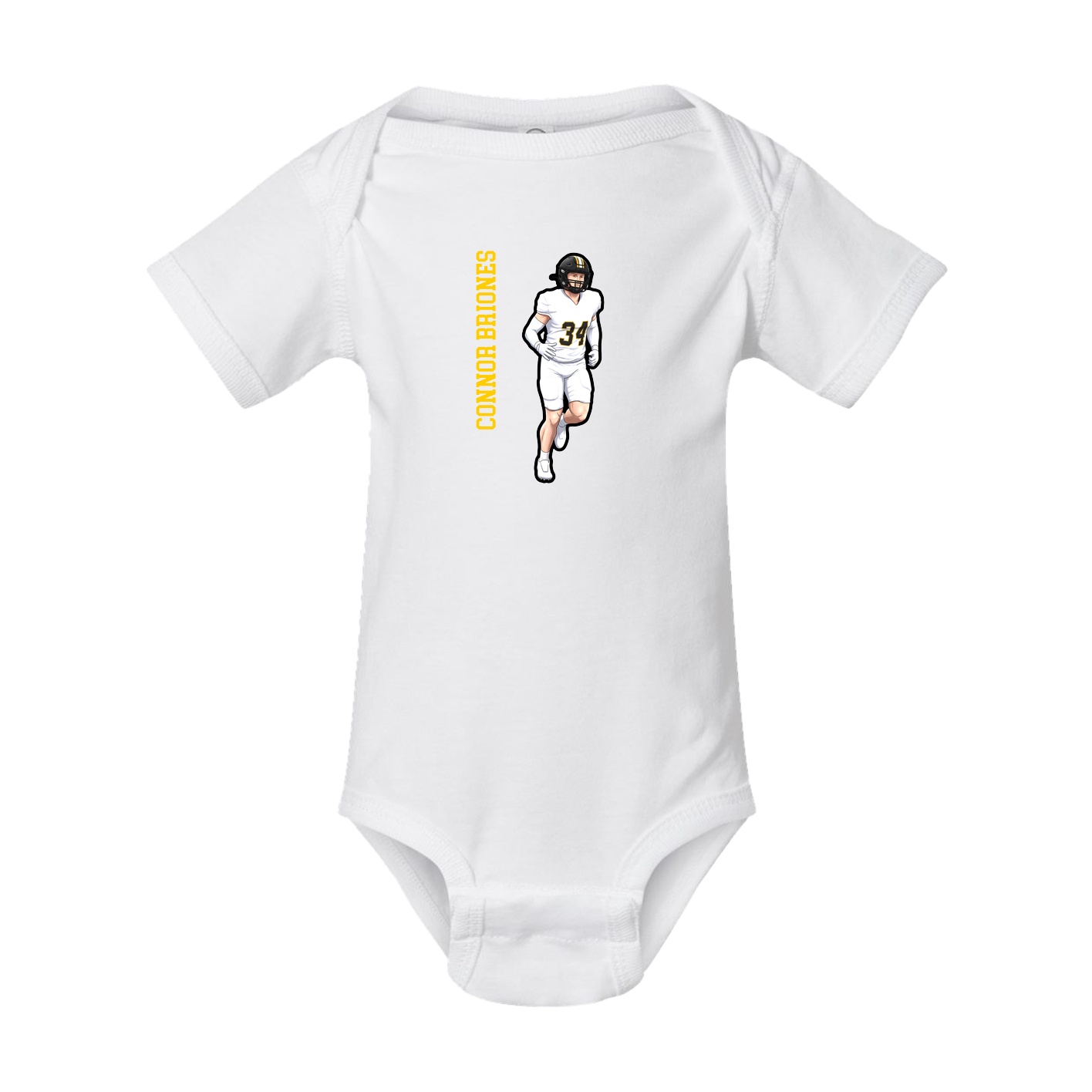 Baby Onesie — Name Vertical in White