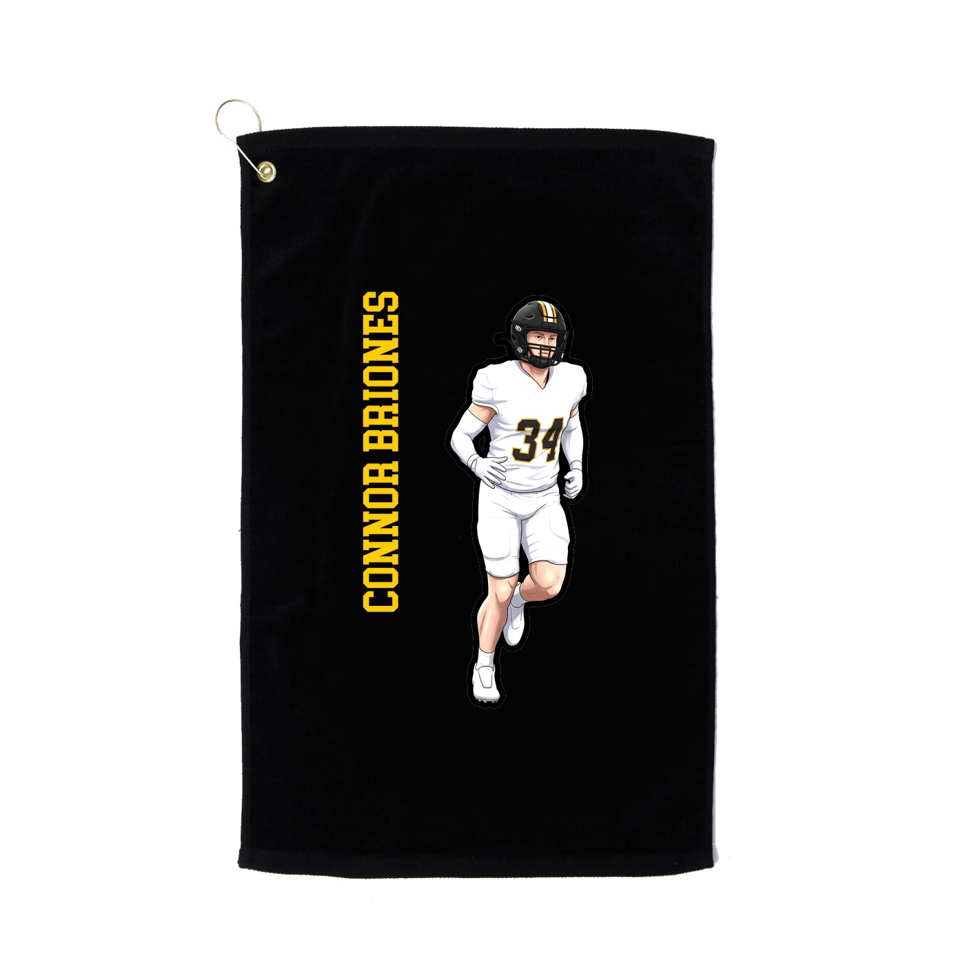 Golf Towel — Name Vertical in Black
