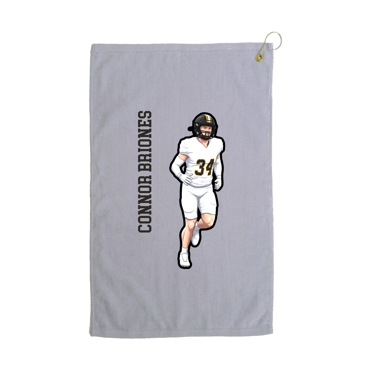 Golf Towel — Name Vertical in Grey