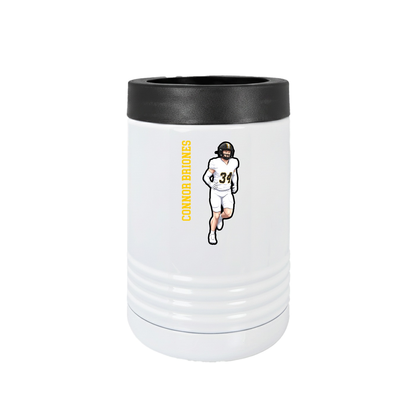 Beverage Holder — Name Vertical in White