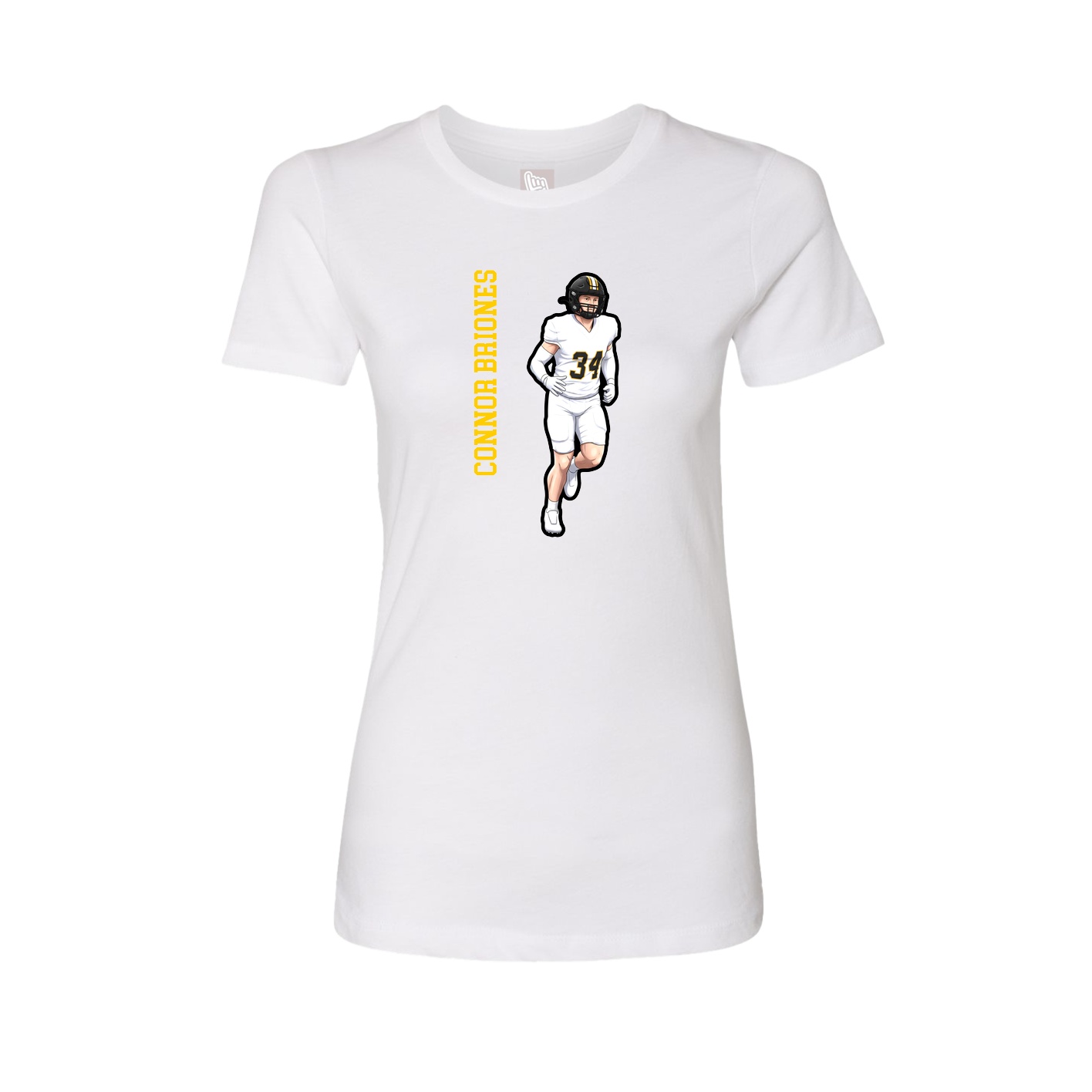 Womens Tee — Name Vertical in White