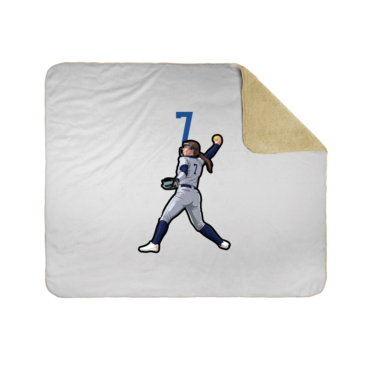 Throw Blanket — Number Top in White
