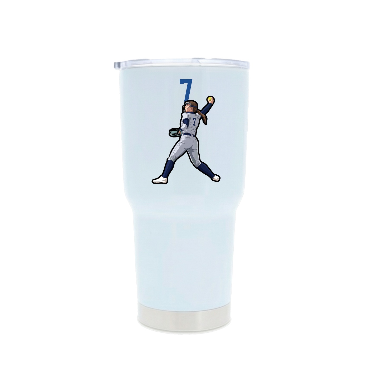 30oz Stainless Steel Tumbler — Number Top in White