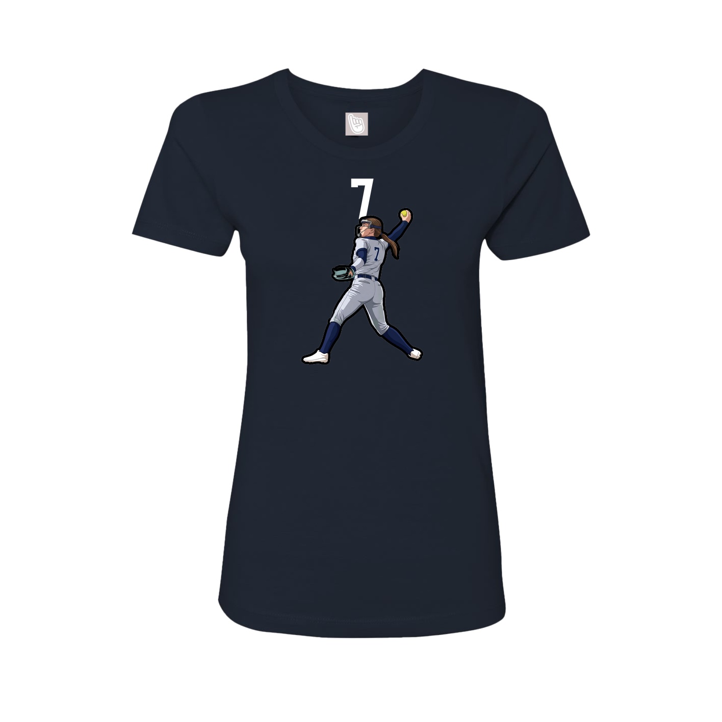 Womens Tee — Number Top in Navy