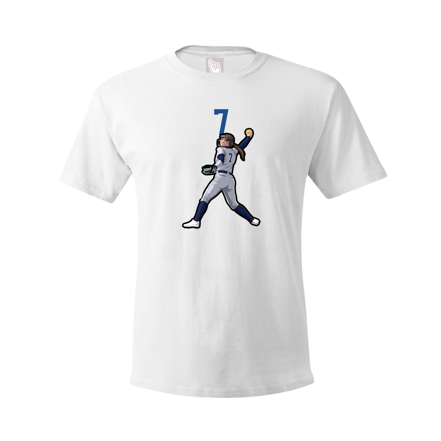 Youth Tee — Number Top in White