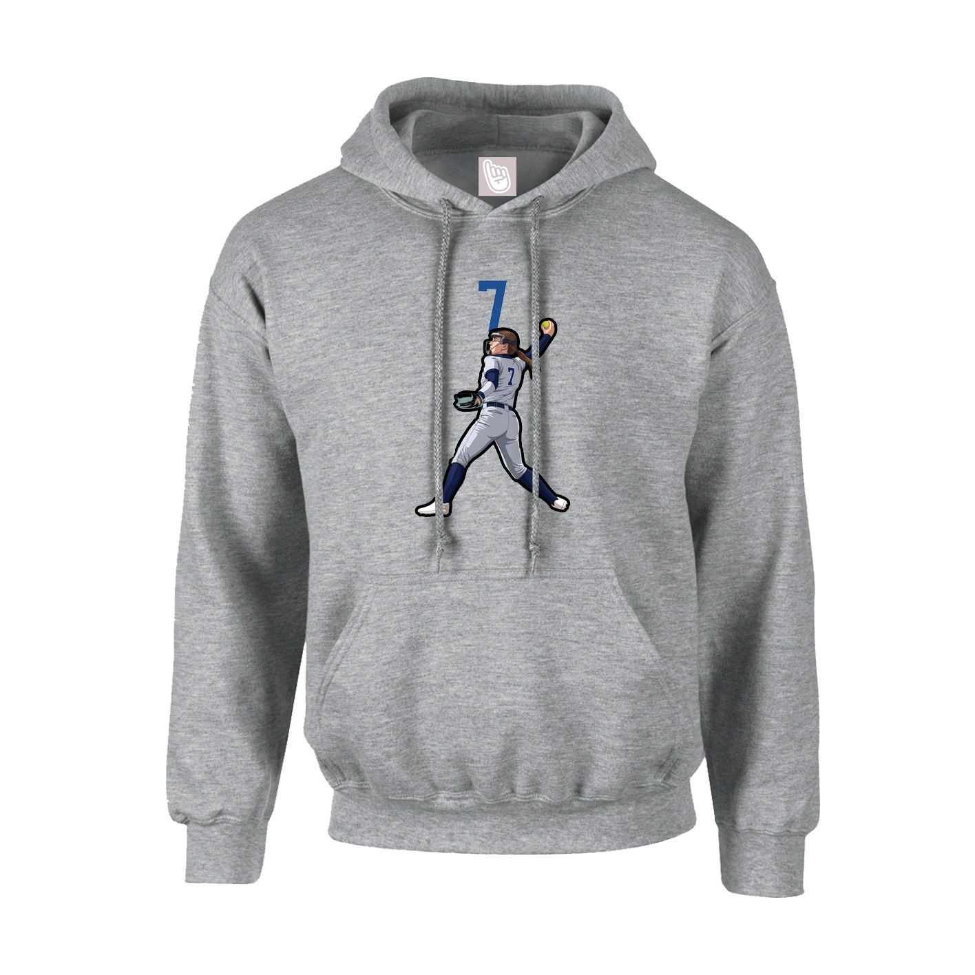 Hoodie — Number Top in Grey