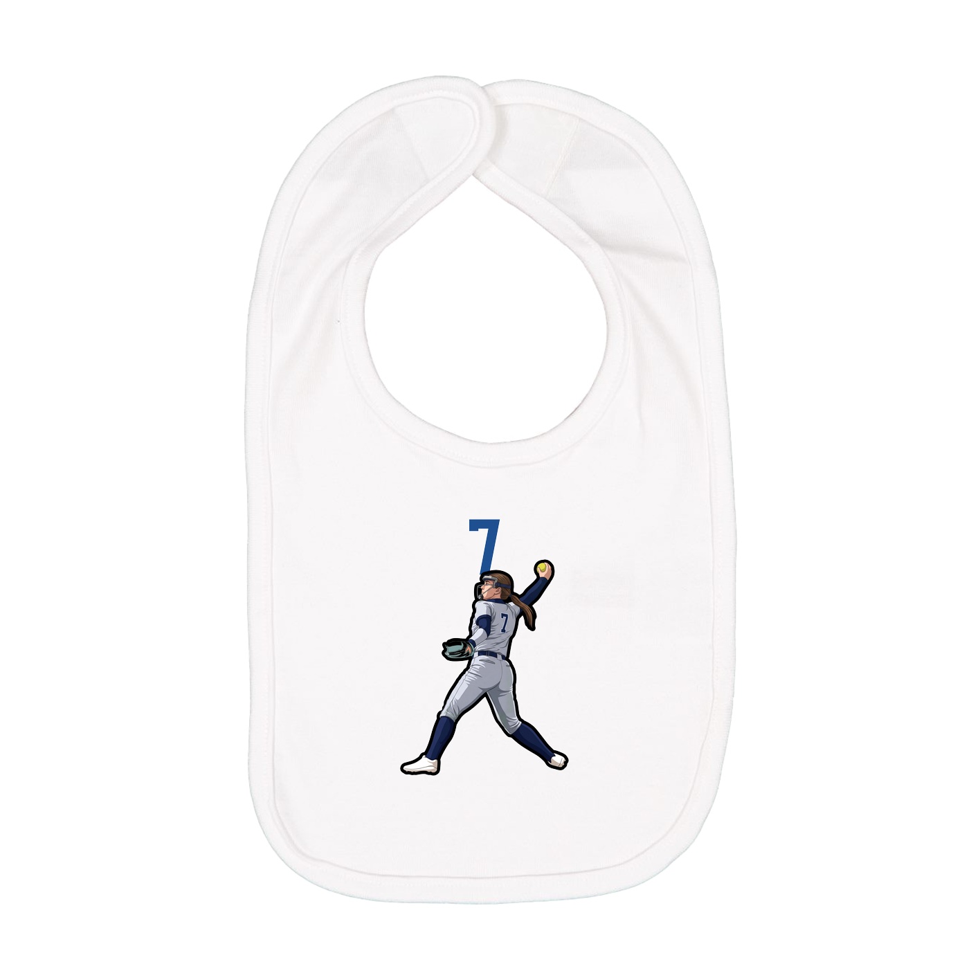 Infant Bib — Number Top in White