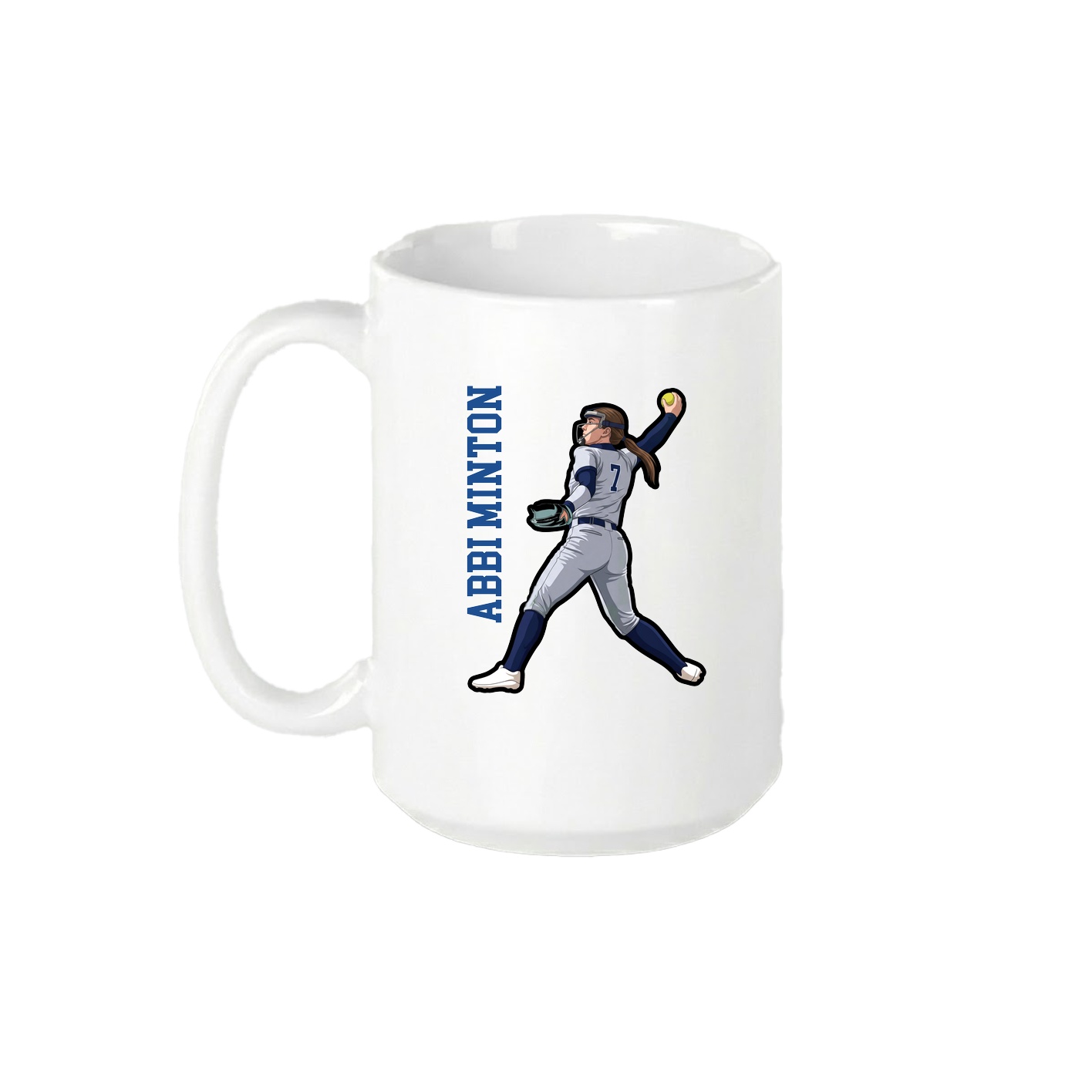 15oz Coffee Mug — Name Vertical in White