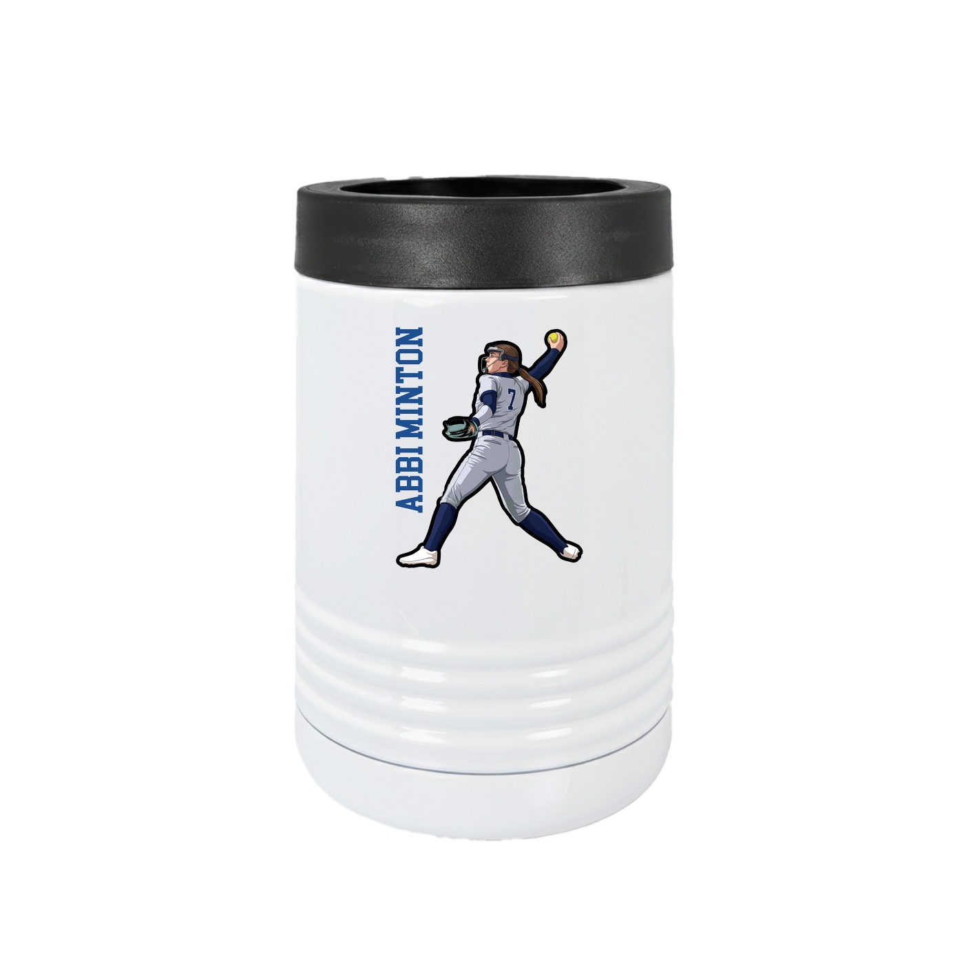Beverage Holder — Name Vertical in White