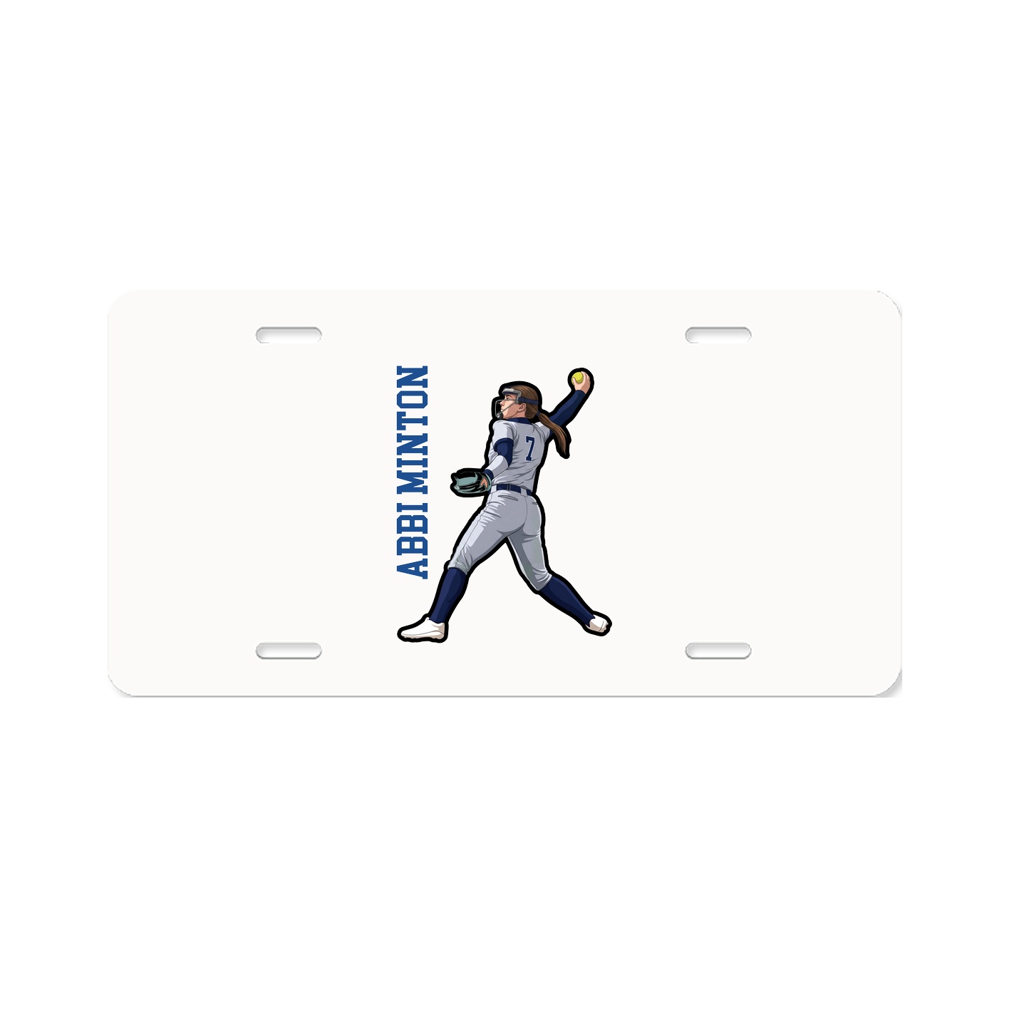License Plate — Name Vertical in Classic