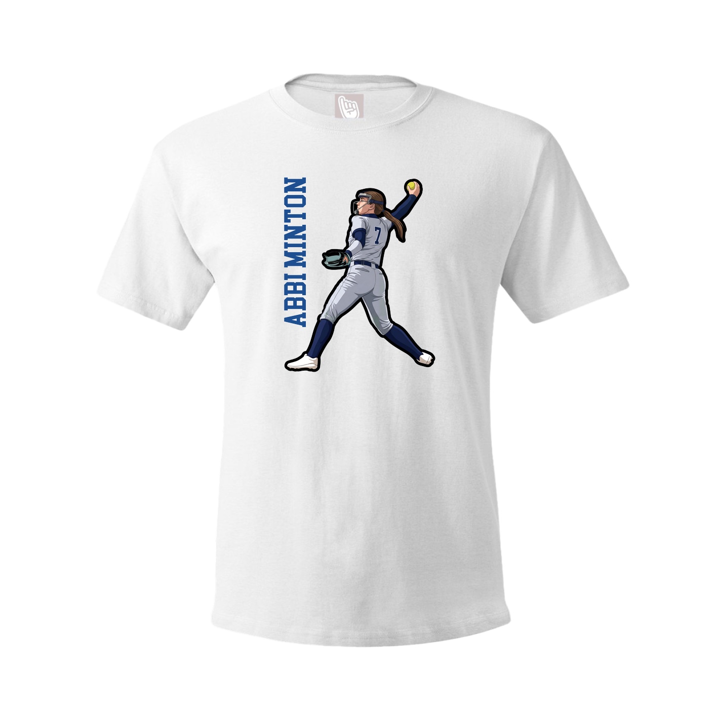 Tee — Name Vertical in White