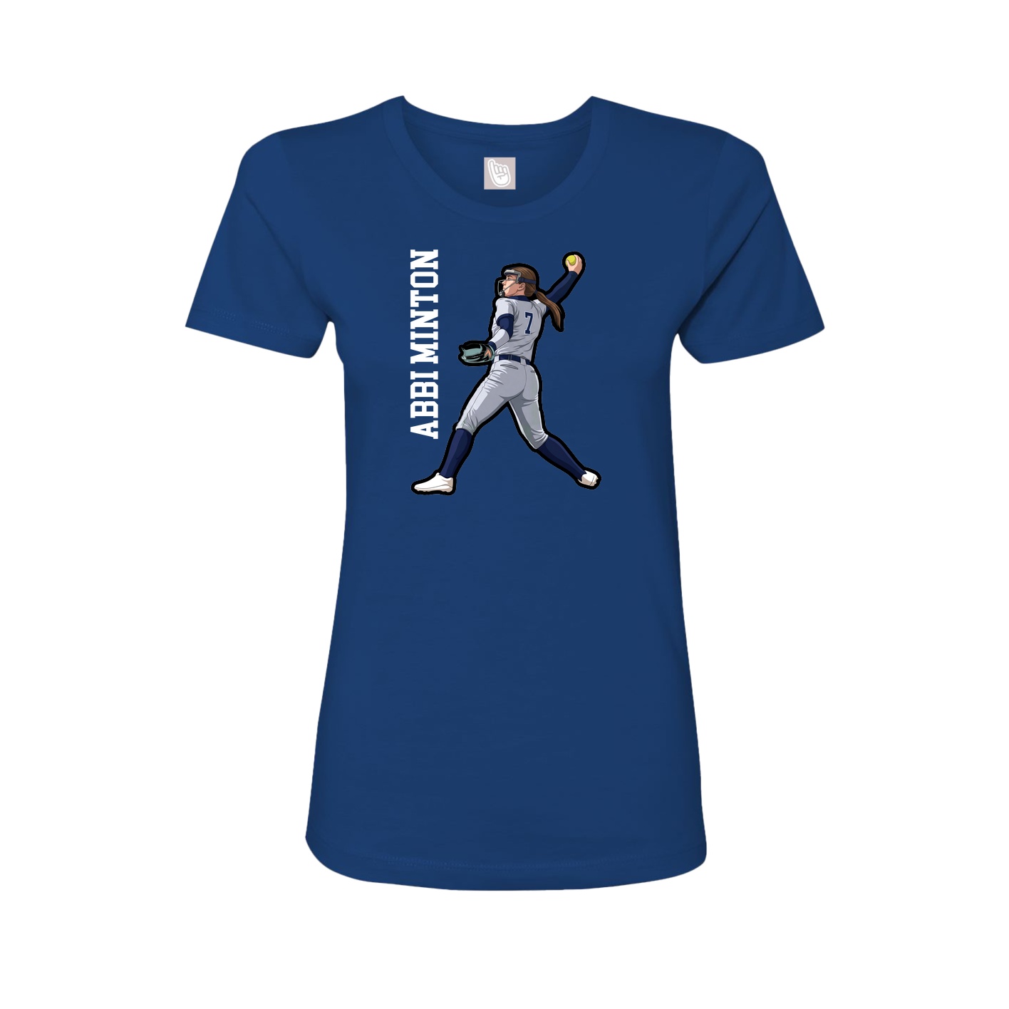 Womens Tee — Name Vertical in Royal