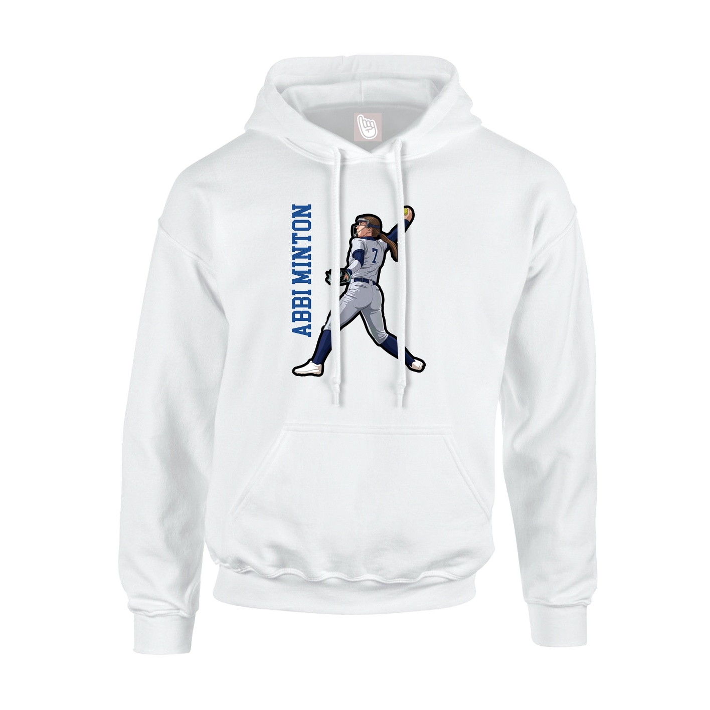 Hoodie — Name Vertical in White