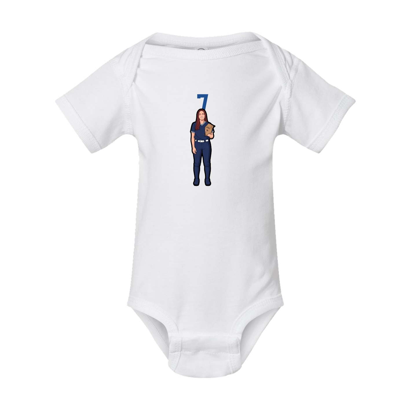 Baby Onesie — Number Top in White