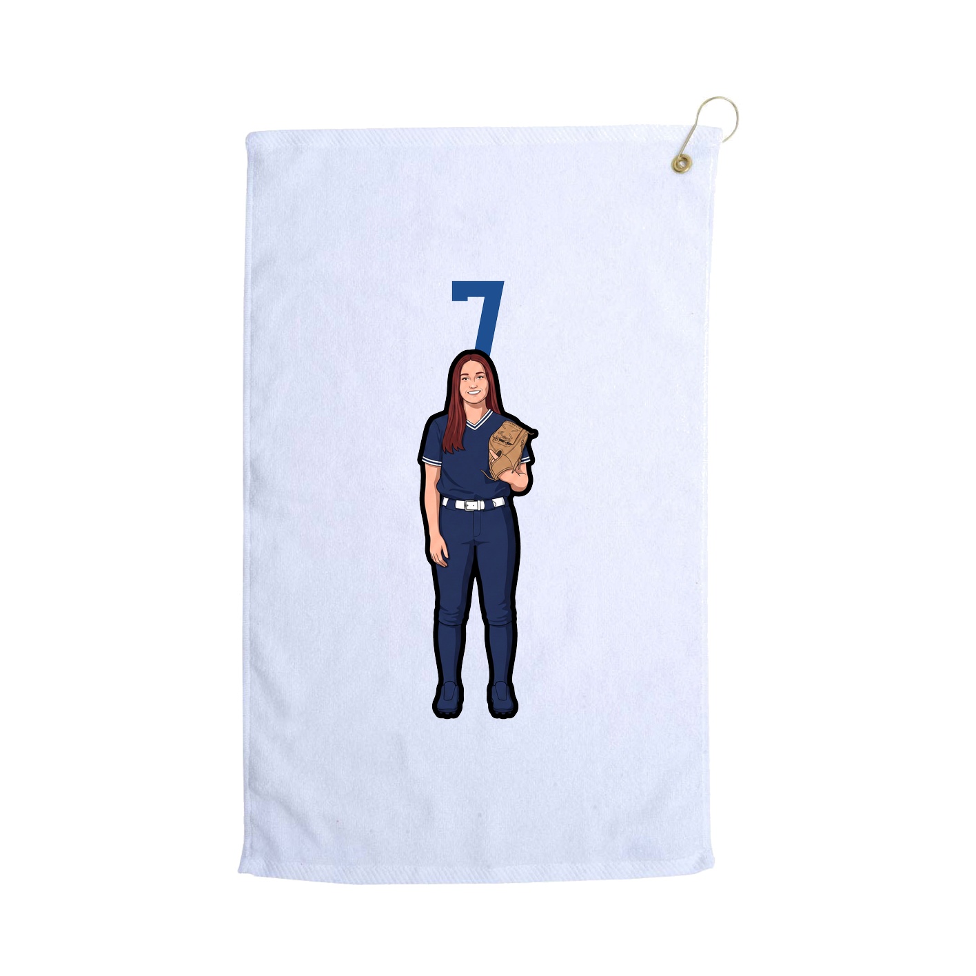 Golf Towel — Number Top in White