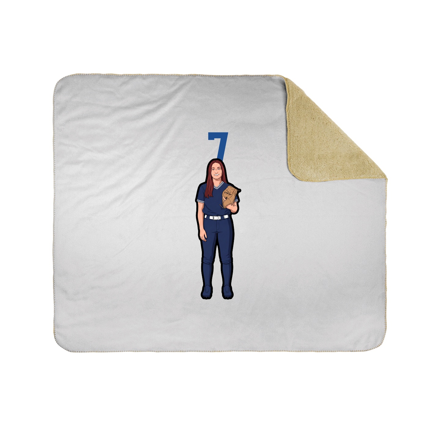 Throw Blanket — Number Top in White