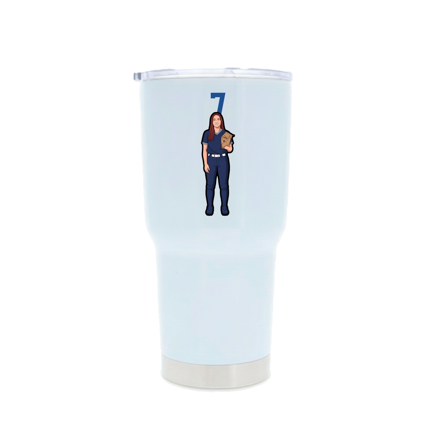30oz Stainless Steel Tumbler — Number Top in White