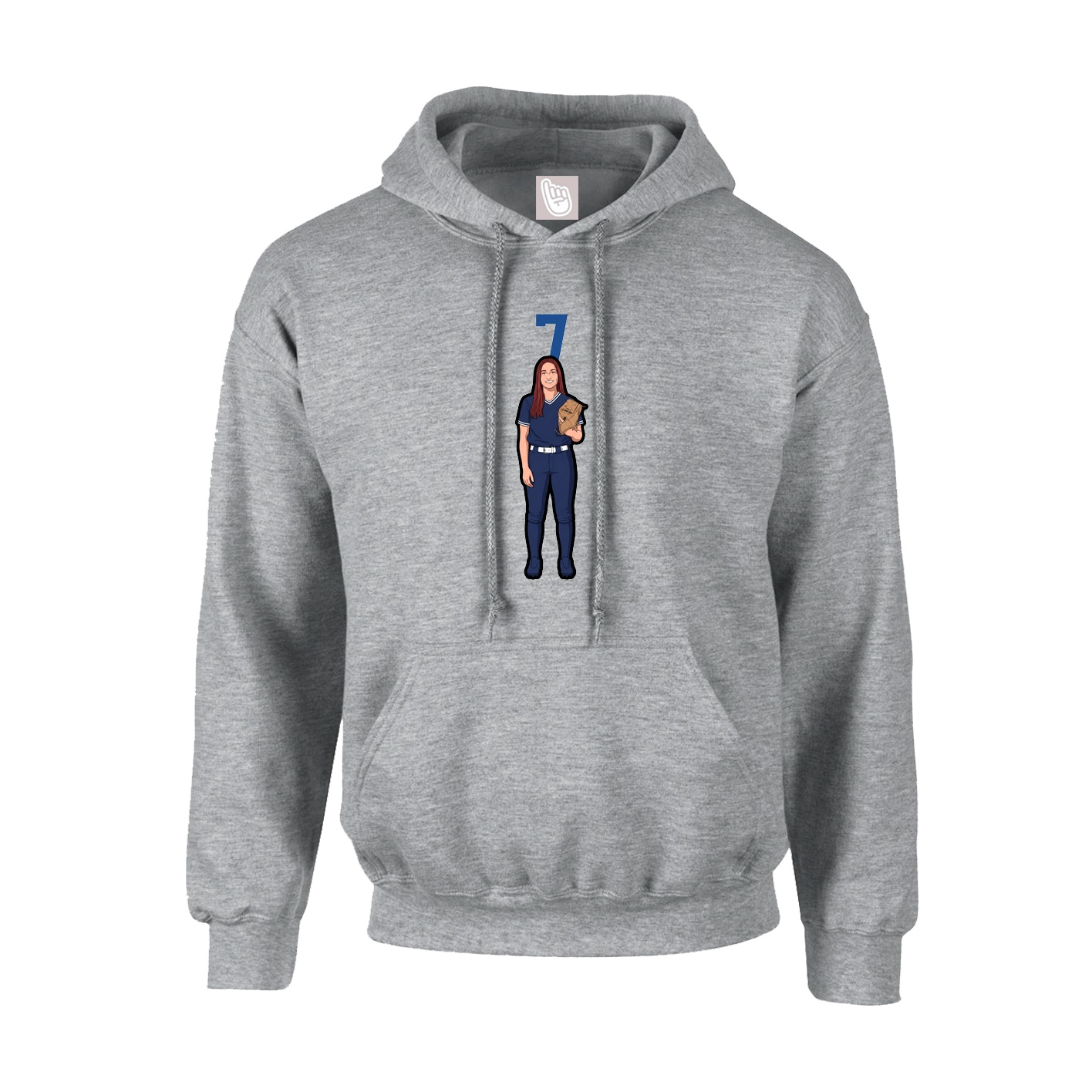 Hoodie — Number Top in Grey