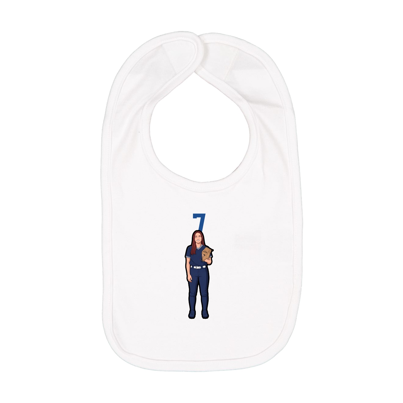 Infant Bib — Number Top in White