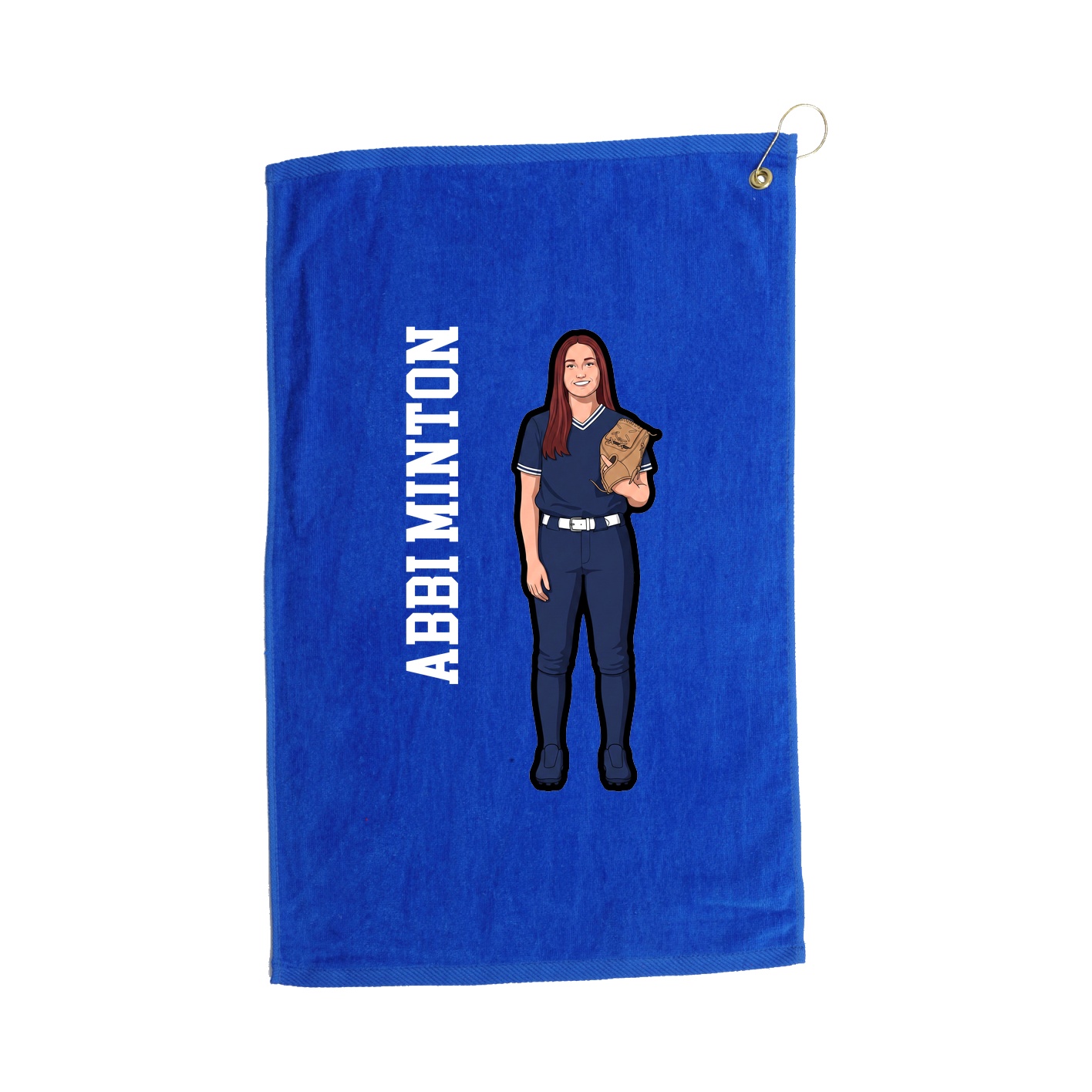 Golf Towel — Name Vertical in Royal