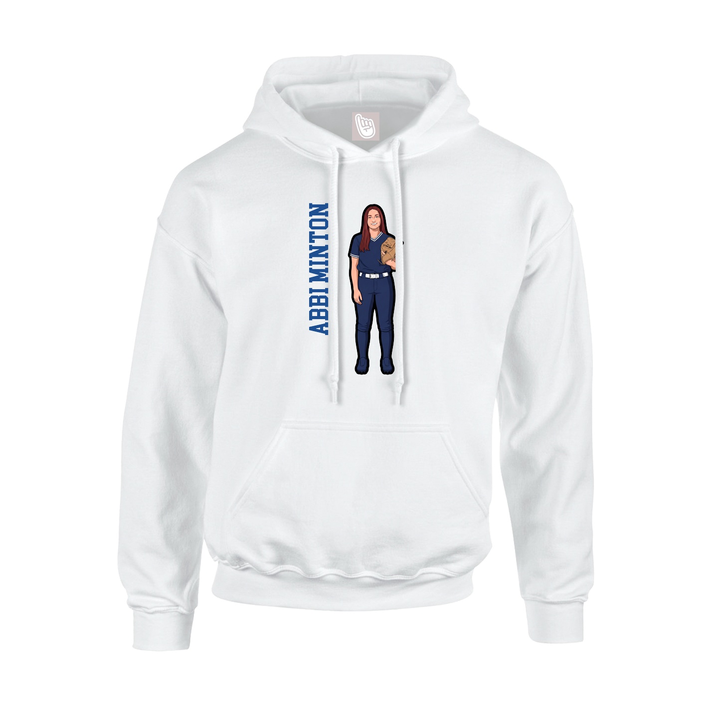 Youth Hoodie — Name Vertical in White