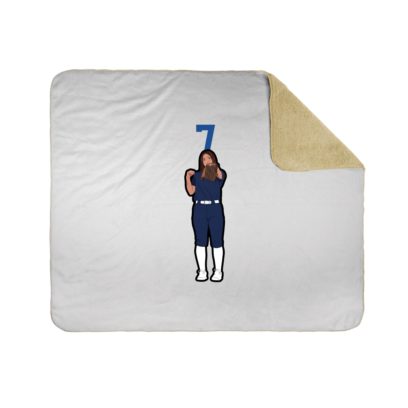 Throw Blanket — Number Top in White