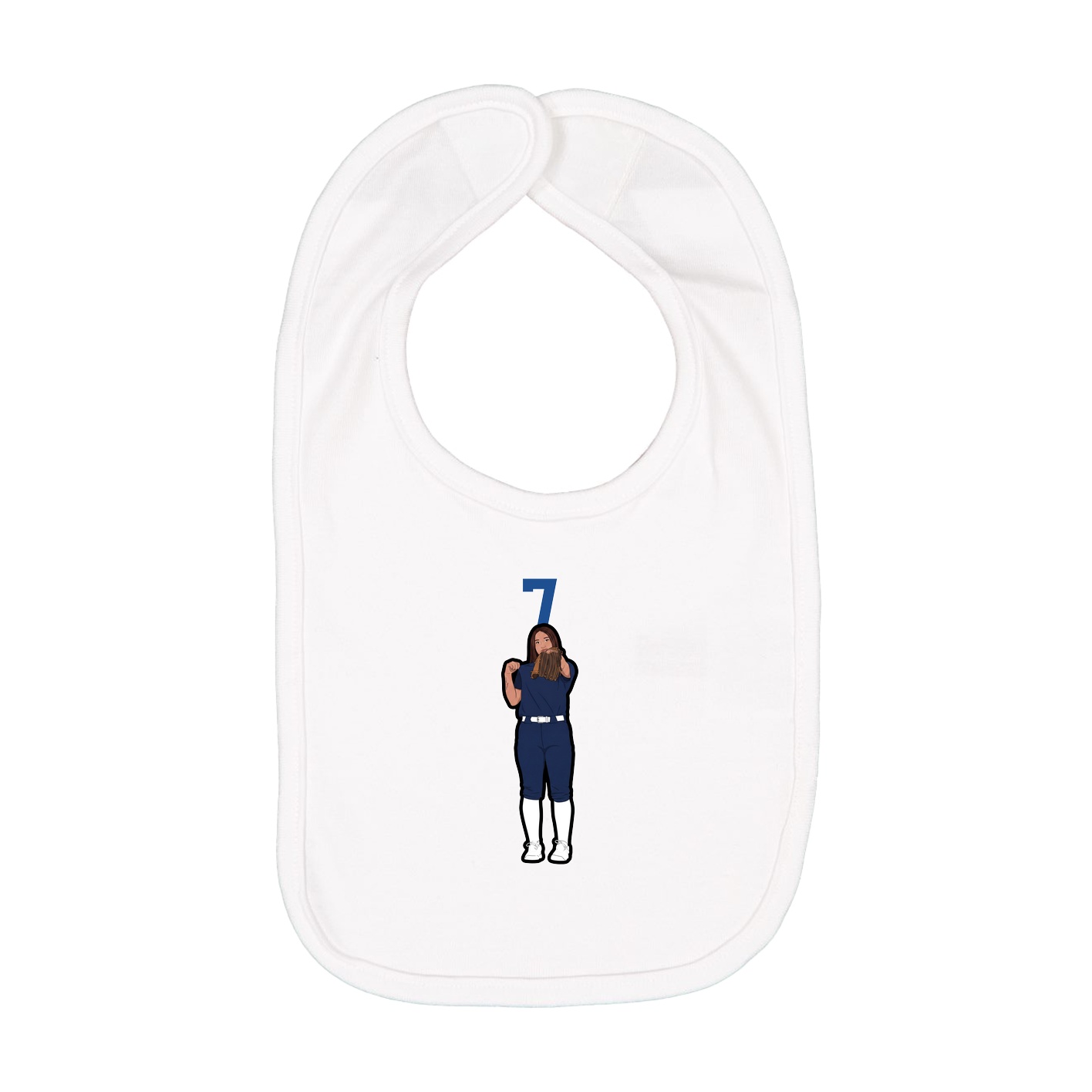 Infant Bib — Number Top in White