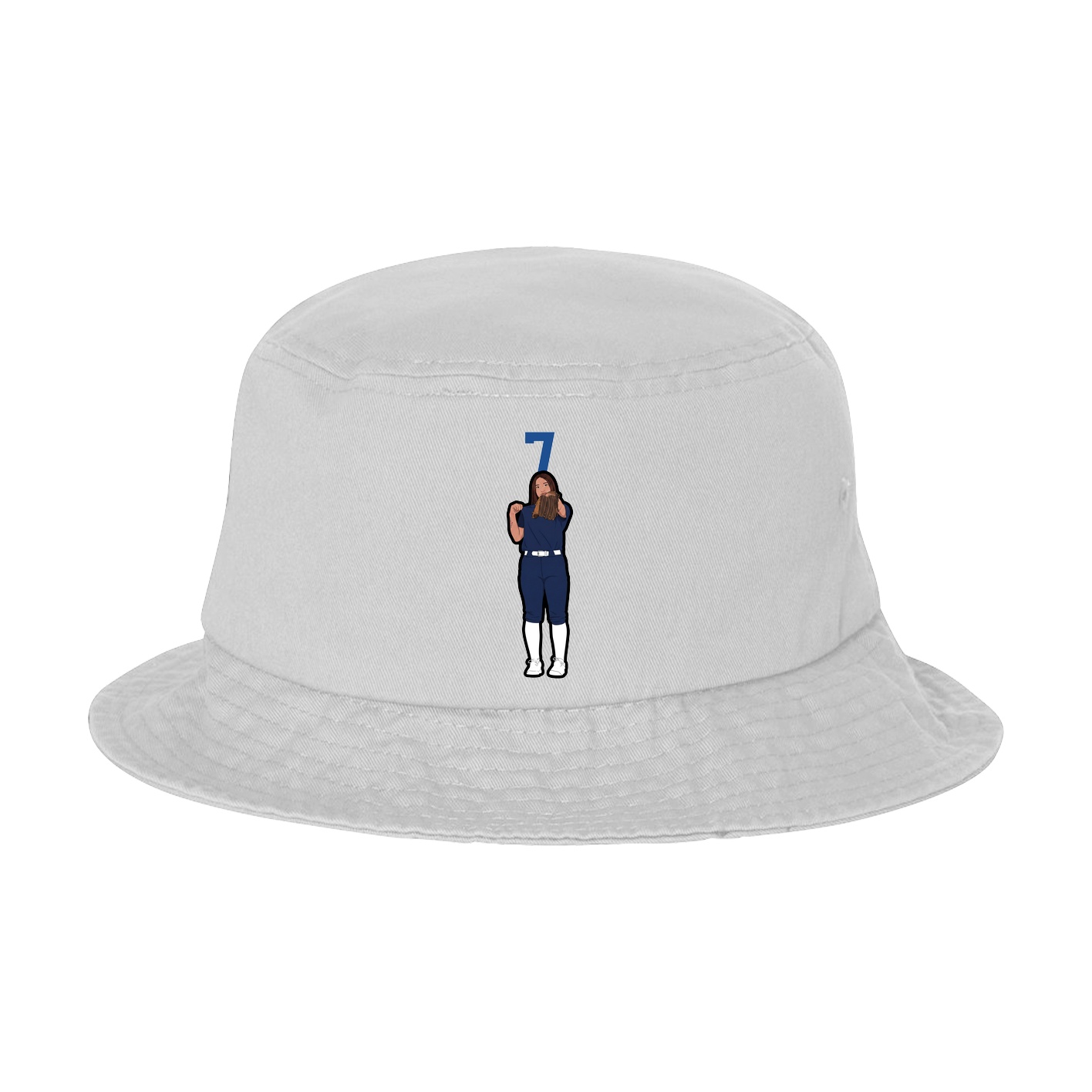 Bucket Cap — Number Top in White