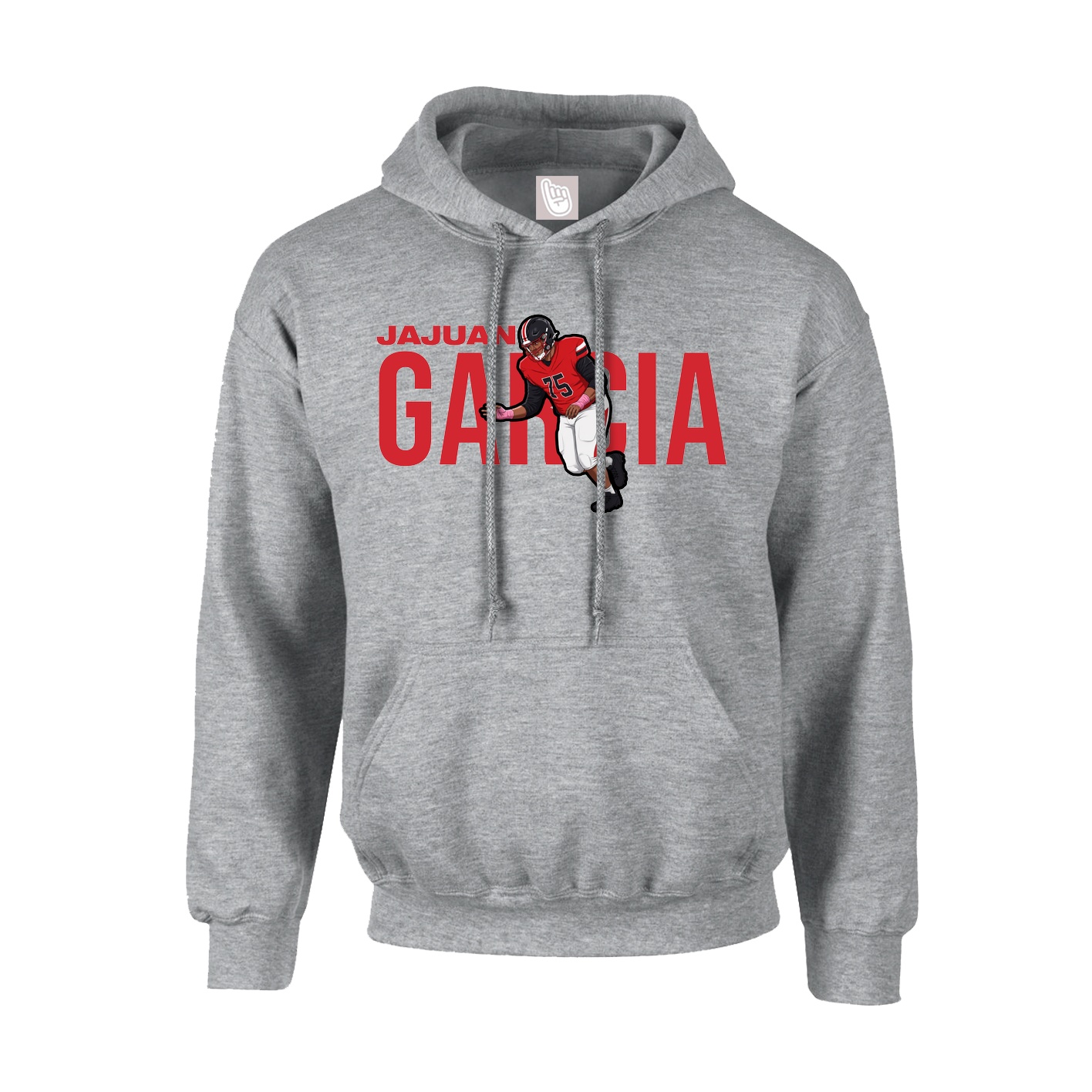 Youth Hoodie — Player Name in Grey