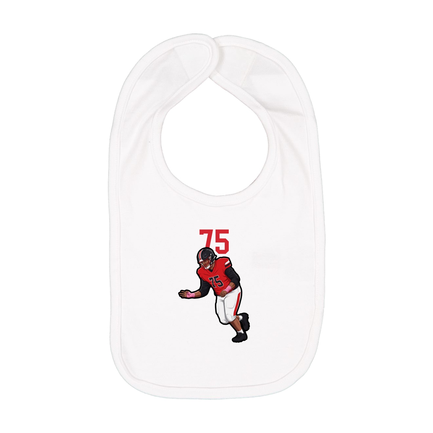 Infant Bib — Number Top in White