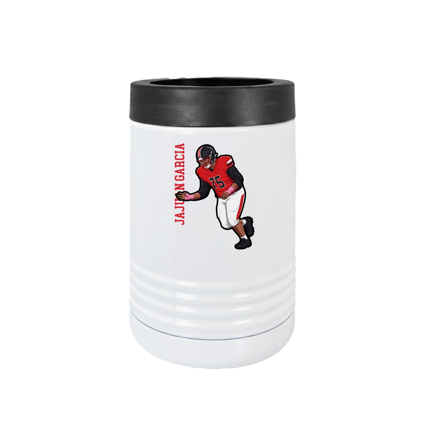 Beverage Holder — Name Vertical in White