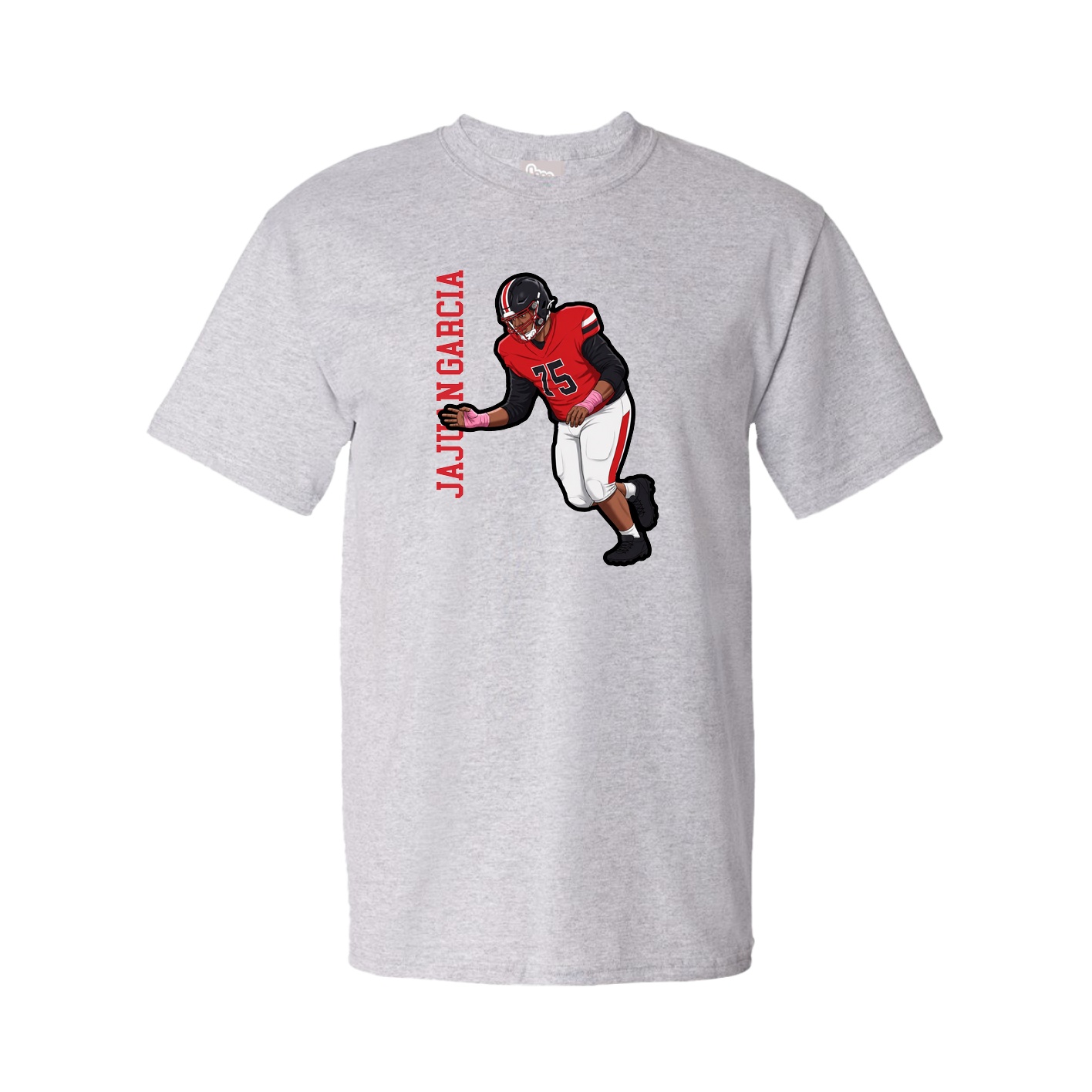 Tee — Name Vertical in Grey
