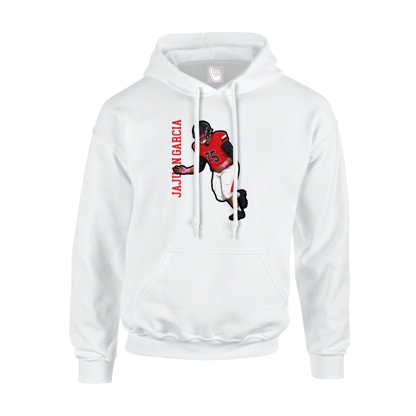 Hoodie — Name Vertical in White