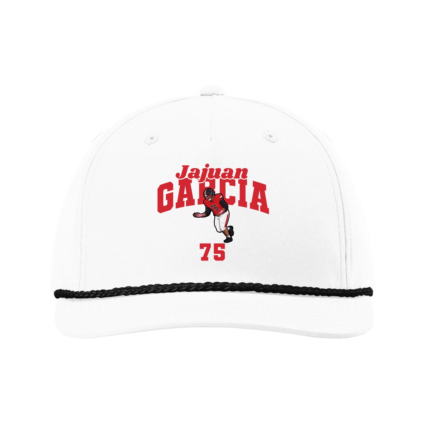 Five-Panel Classic Rope Cap — Signature Arch in White