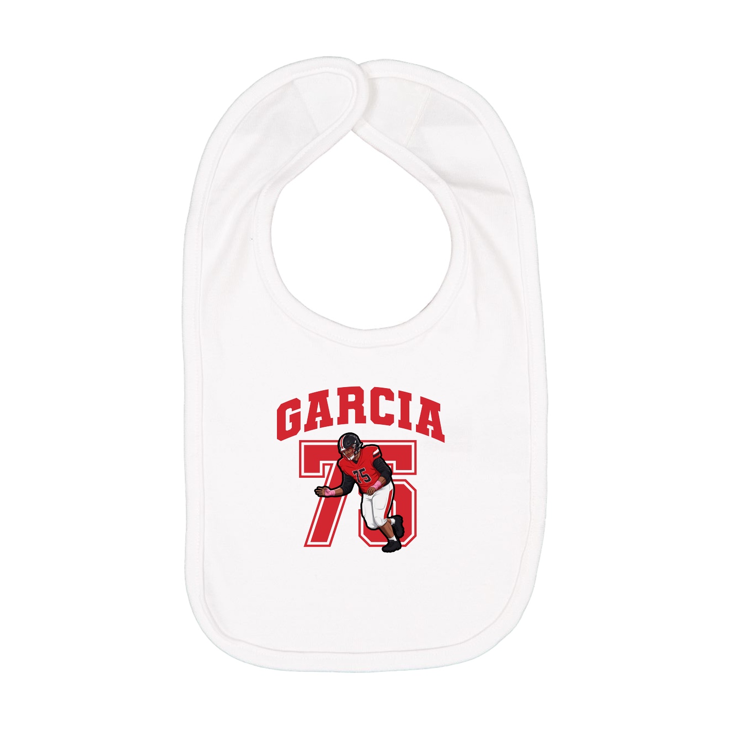 Infant Bib — Number in White