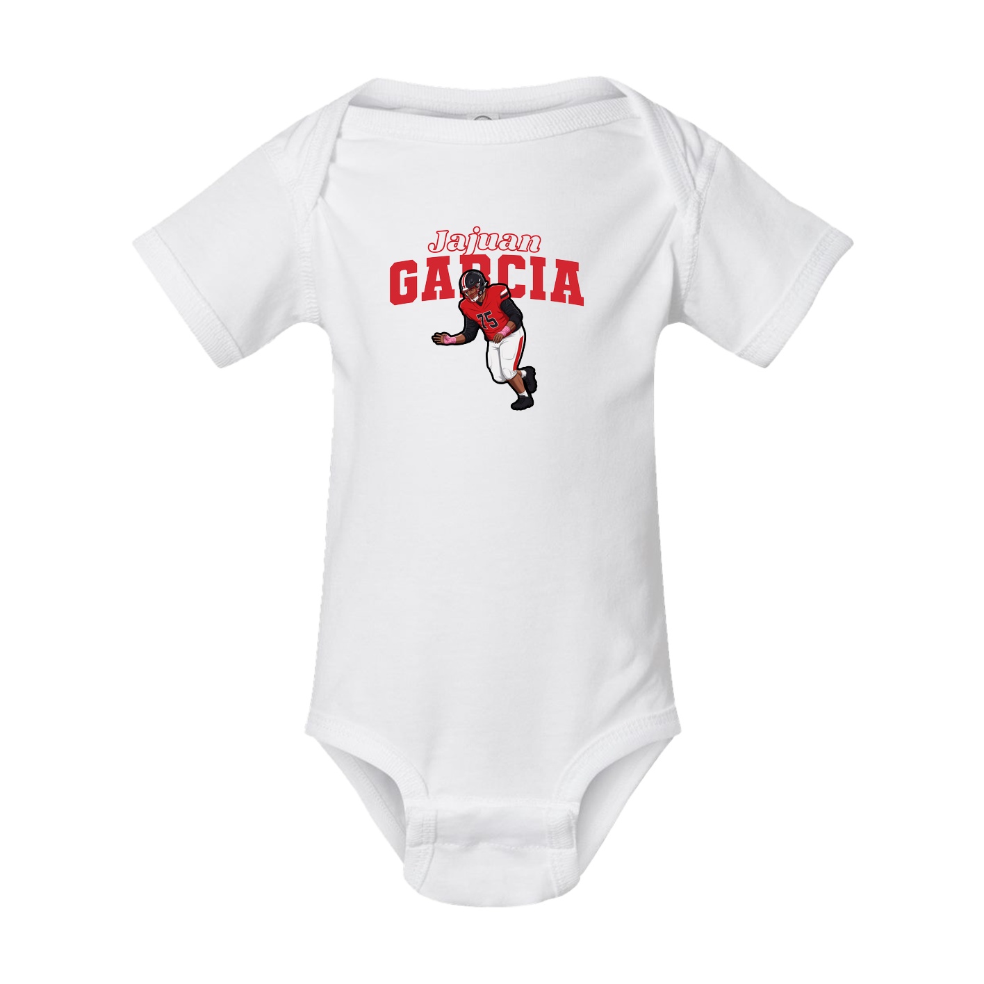 Baby Onesie — Name Arch in White