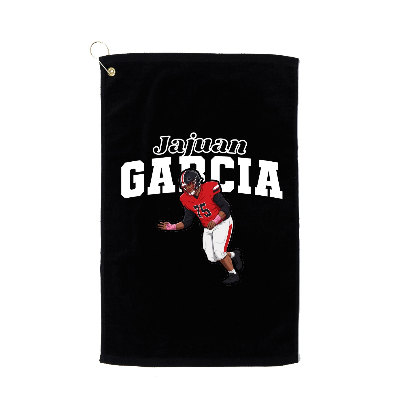Golf Towel — Name Arch in Black