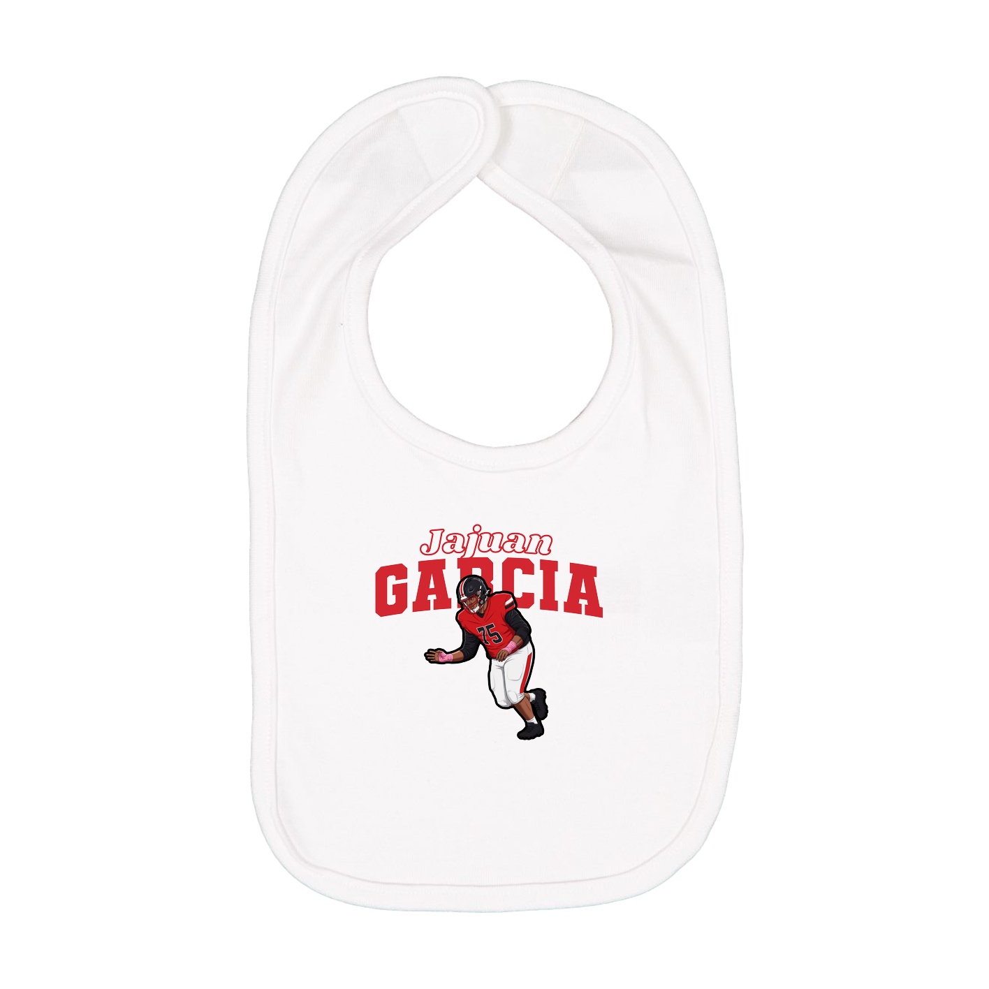 Infant Bib — Name Arch in White