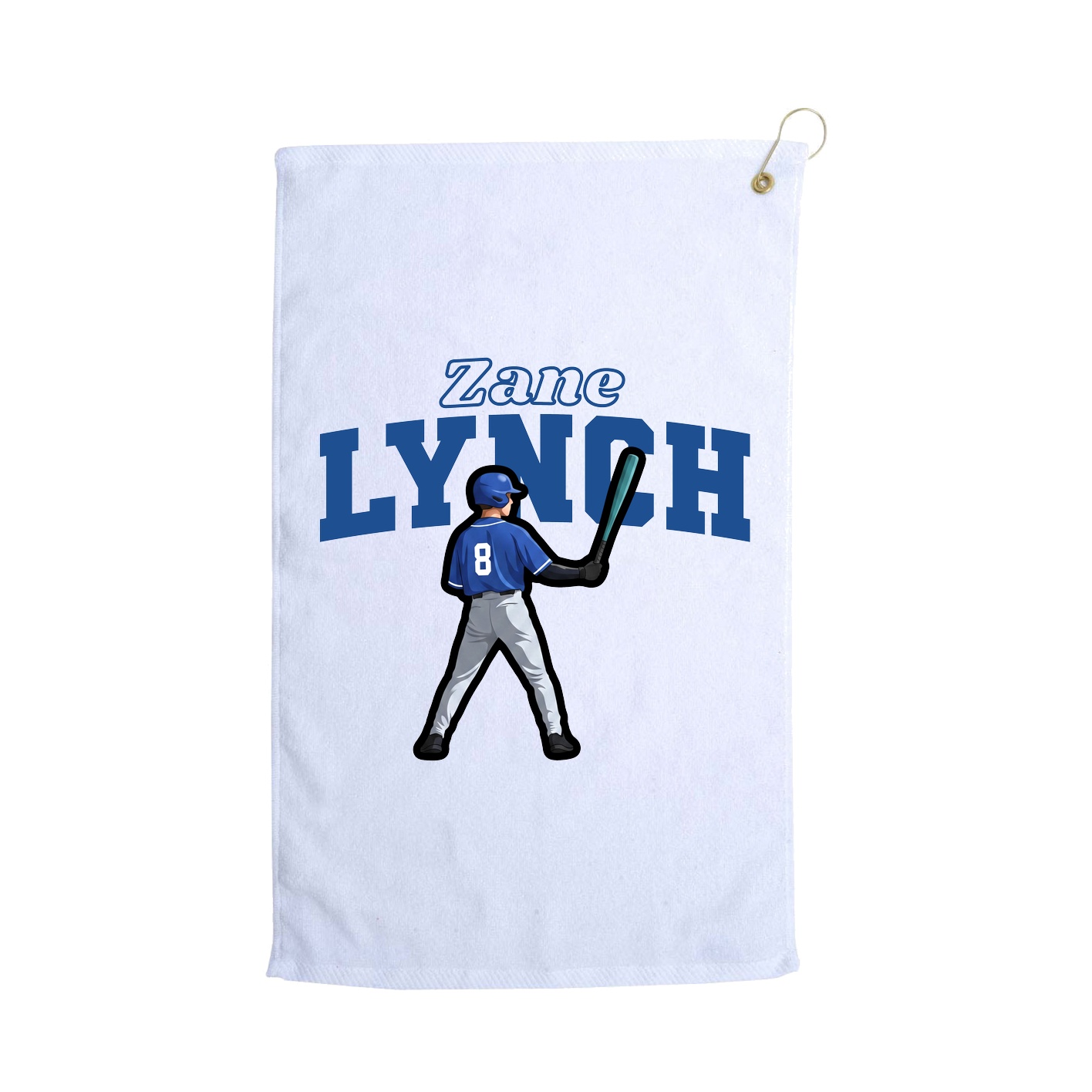 Golf Towel — Name Arch in White