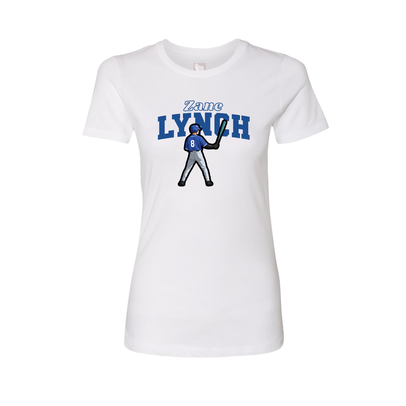 Womens Tee — Name Arch in White