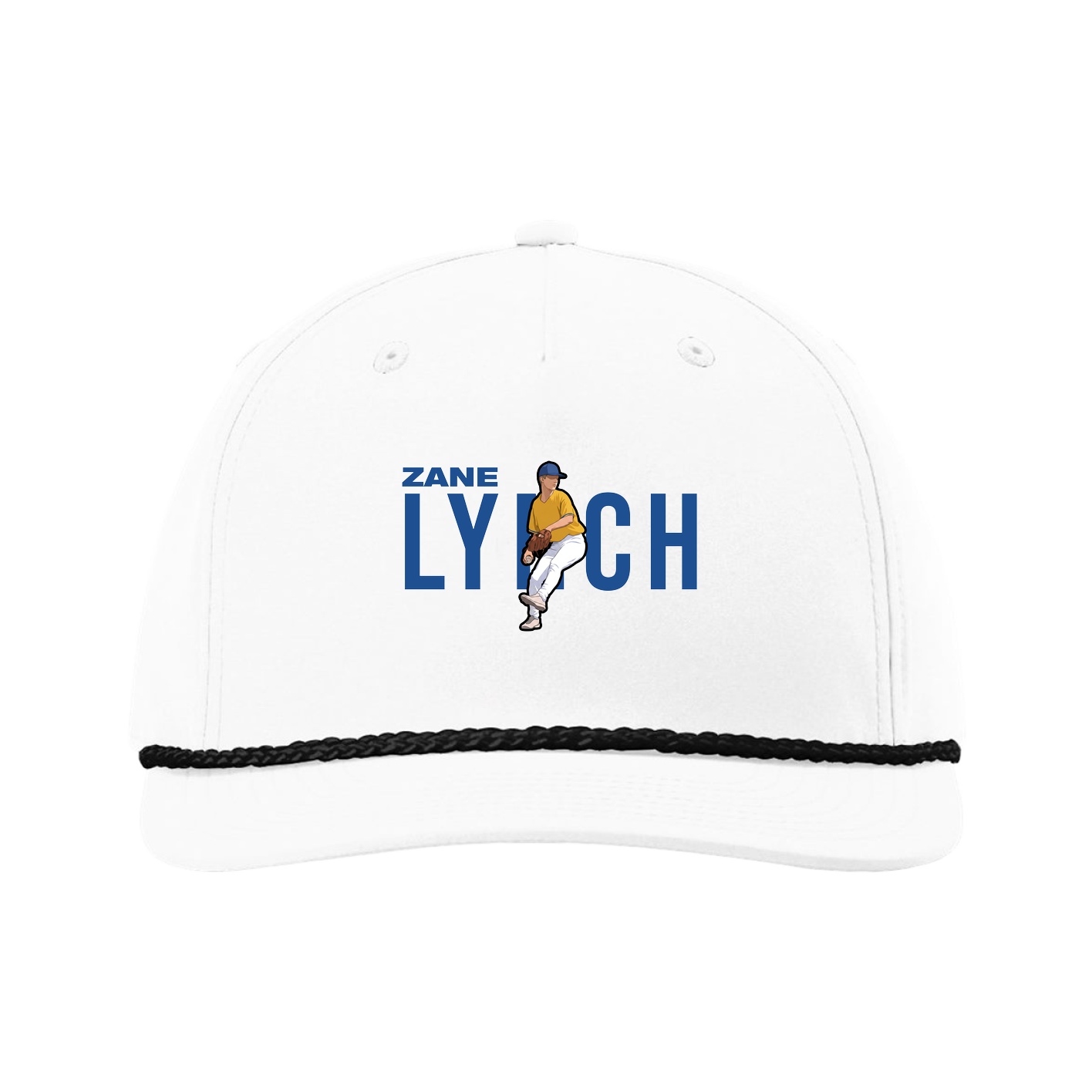 Five-Panel Classic Rope Cap — Player Name in White
