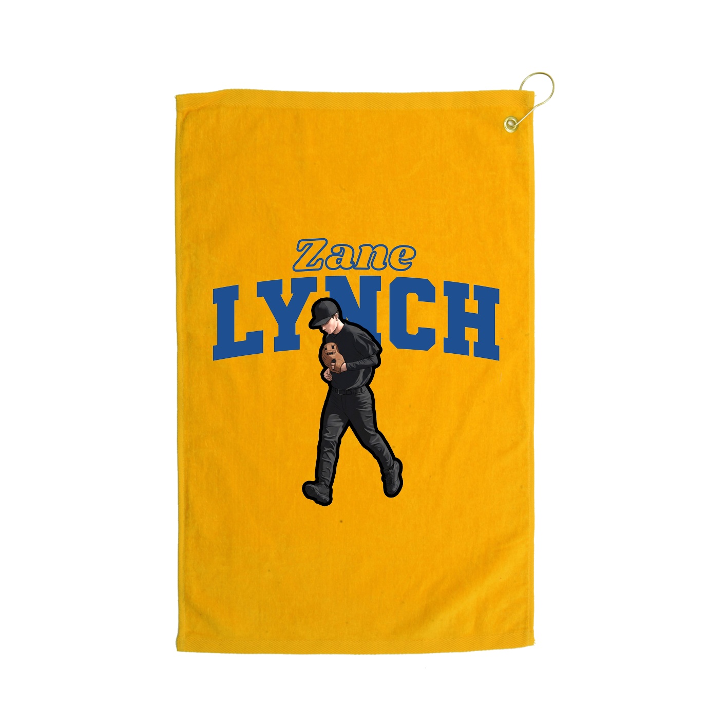 Golf Towel — Name Arch in Gold