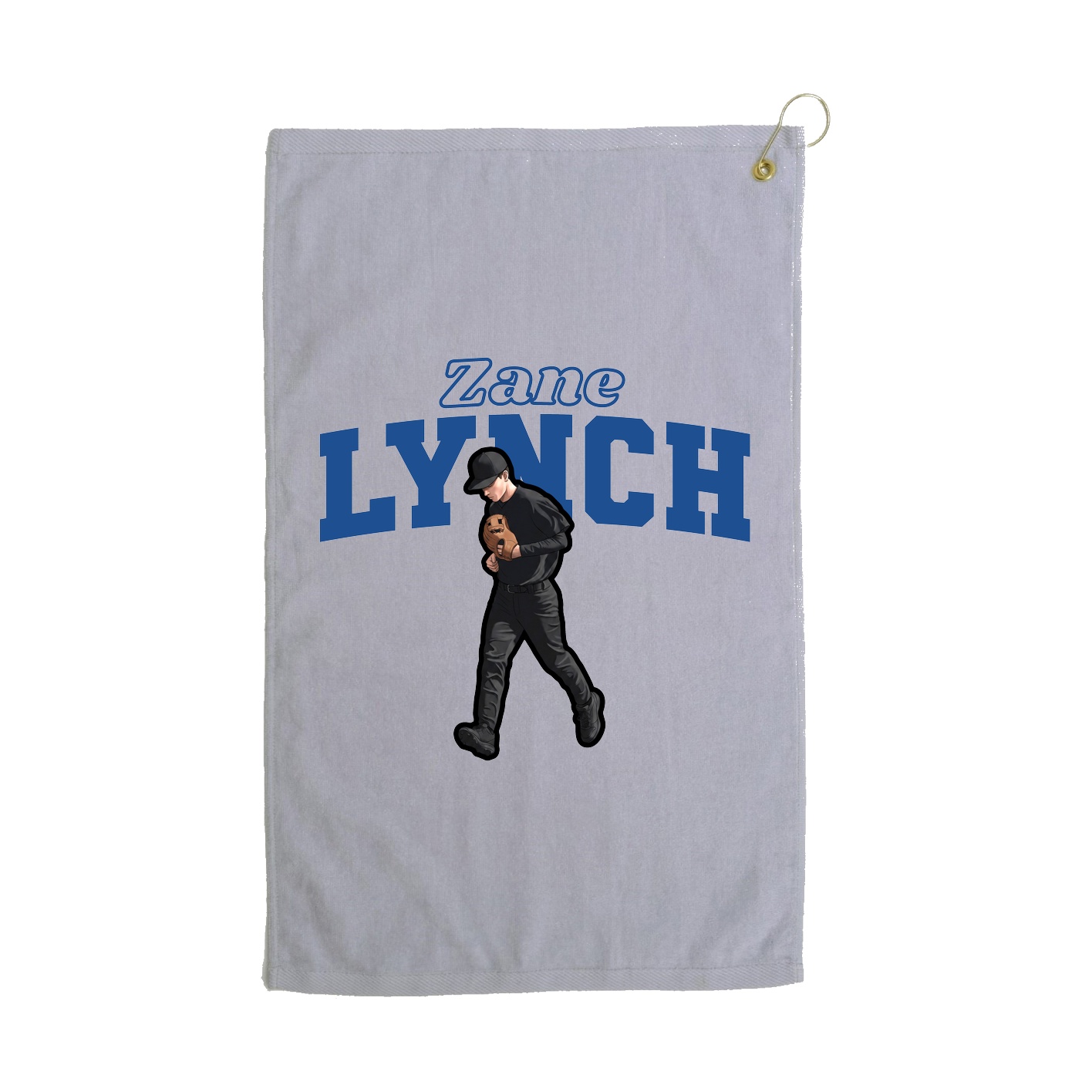 Golf Towel — Name Arch in Grey