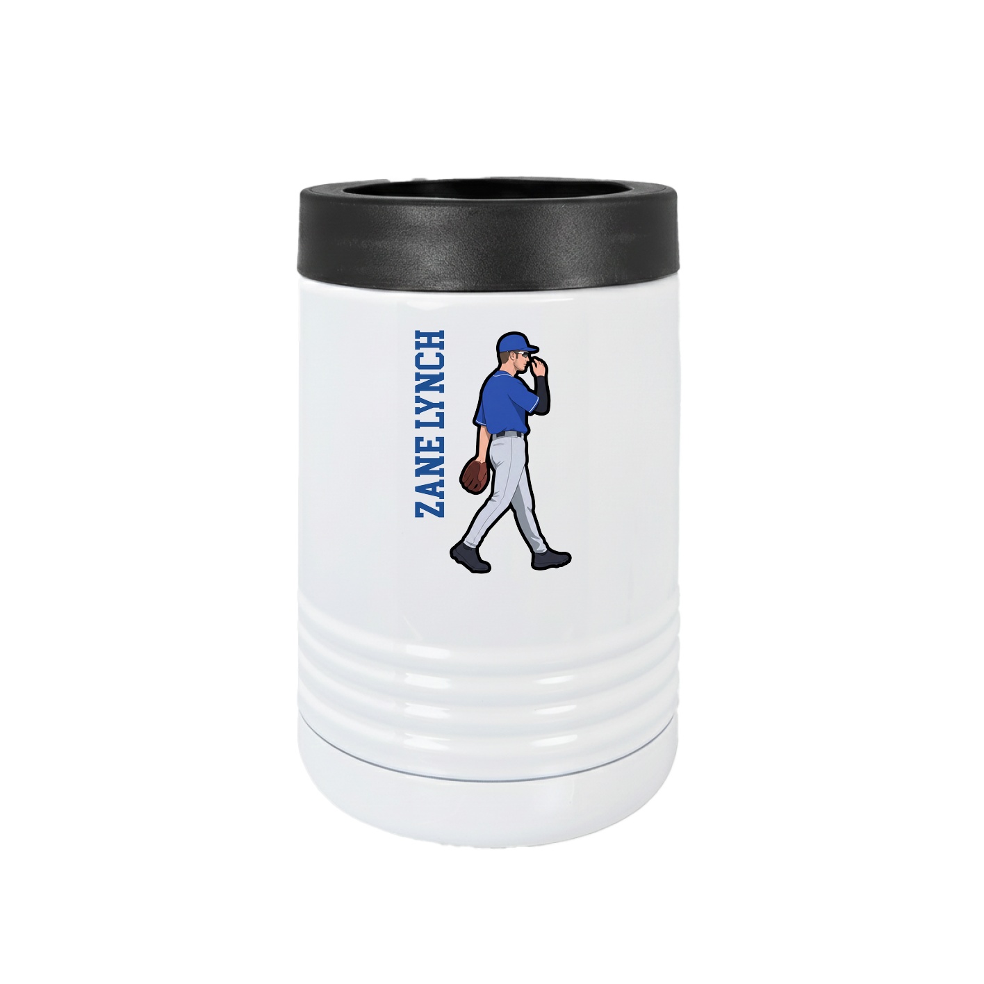 Beverage Holder — Name Vertical in White