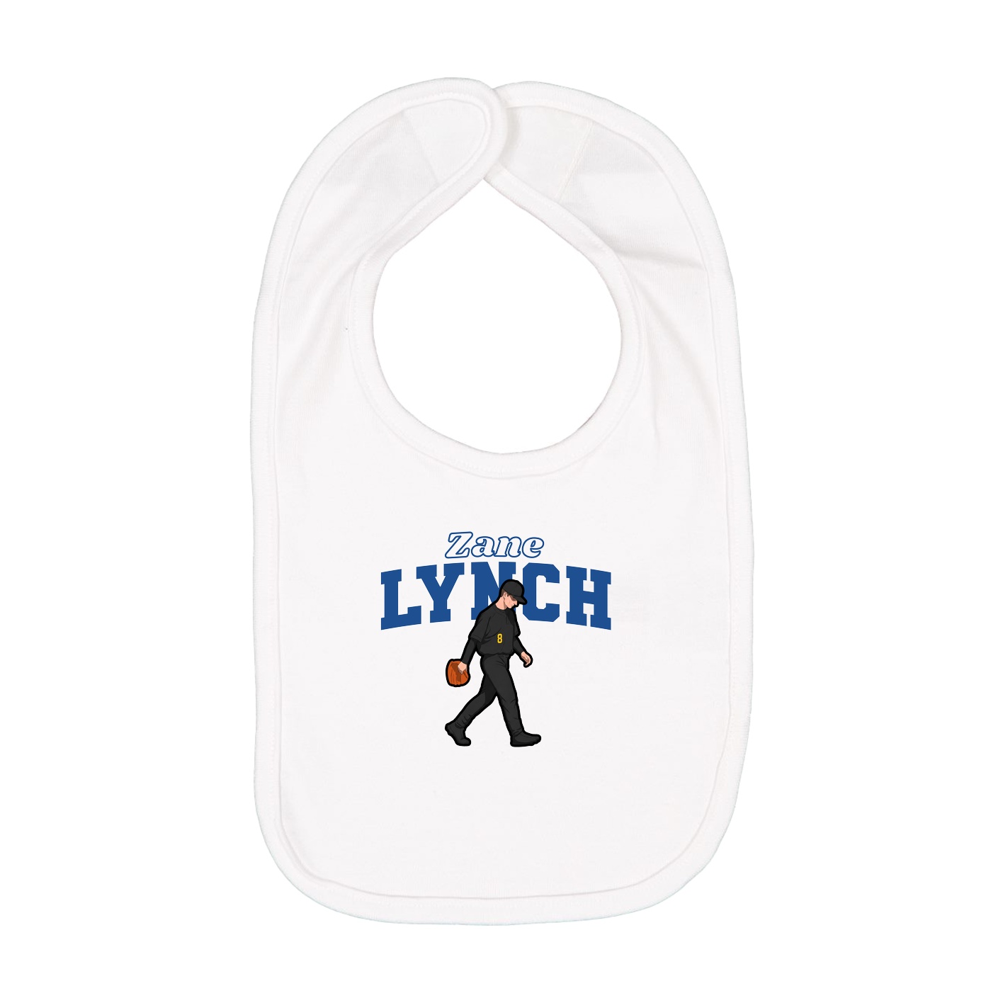 Infant Bib — Name Arch in White