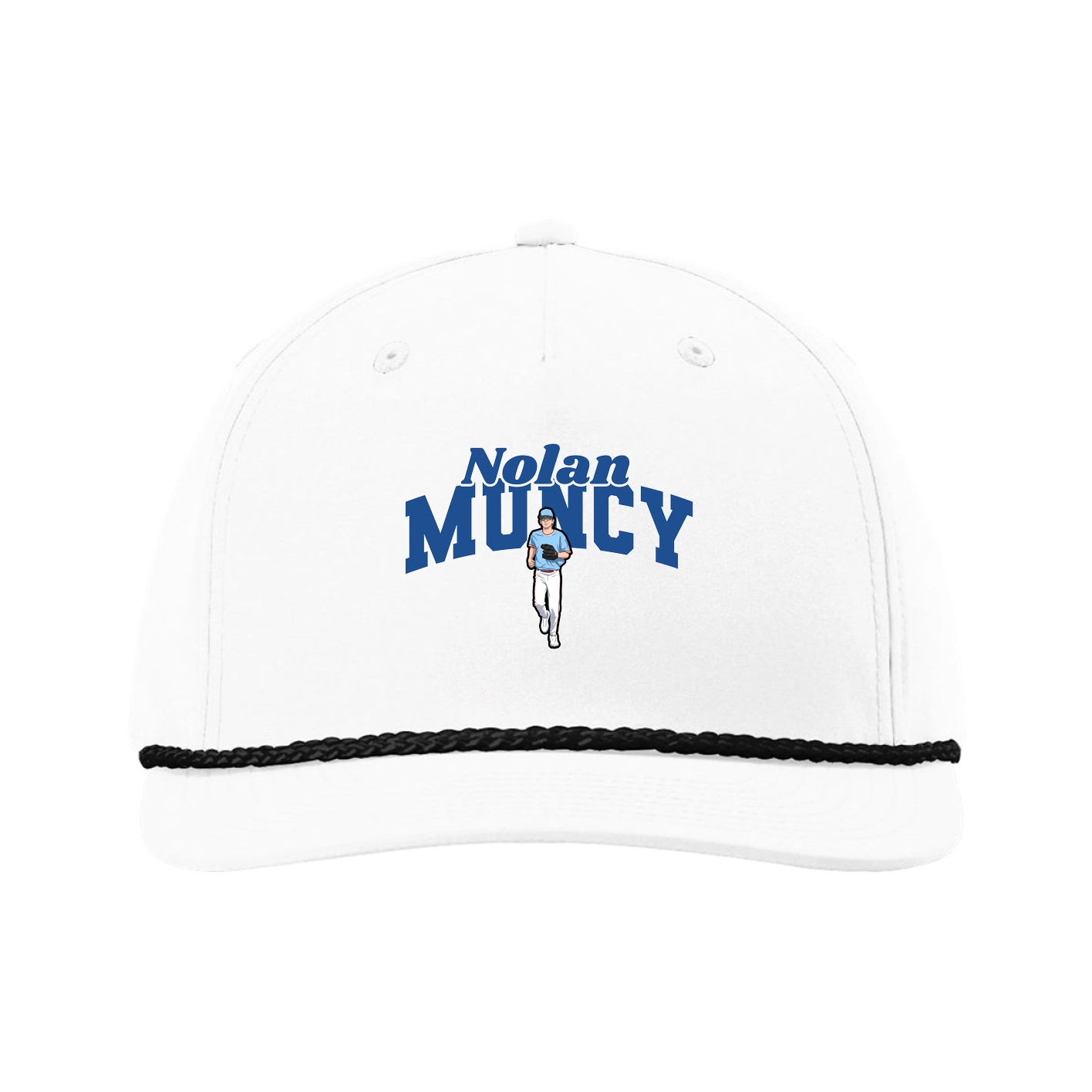 Five-Panel Classic Rope Cap — Signature Arch in White