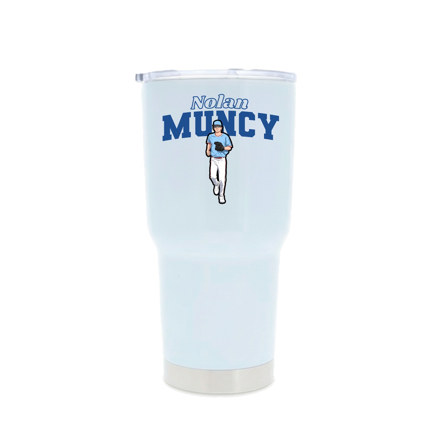 30oz Stainless Steel Tumbler — Name Arch in White