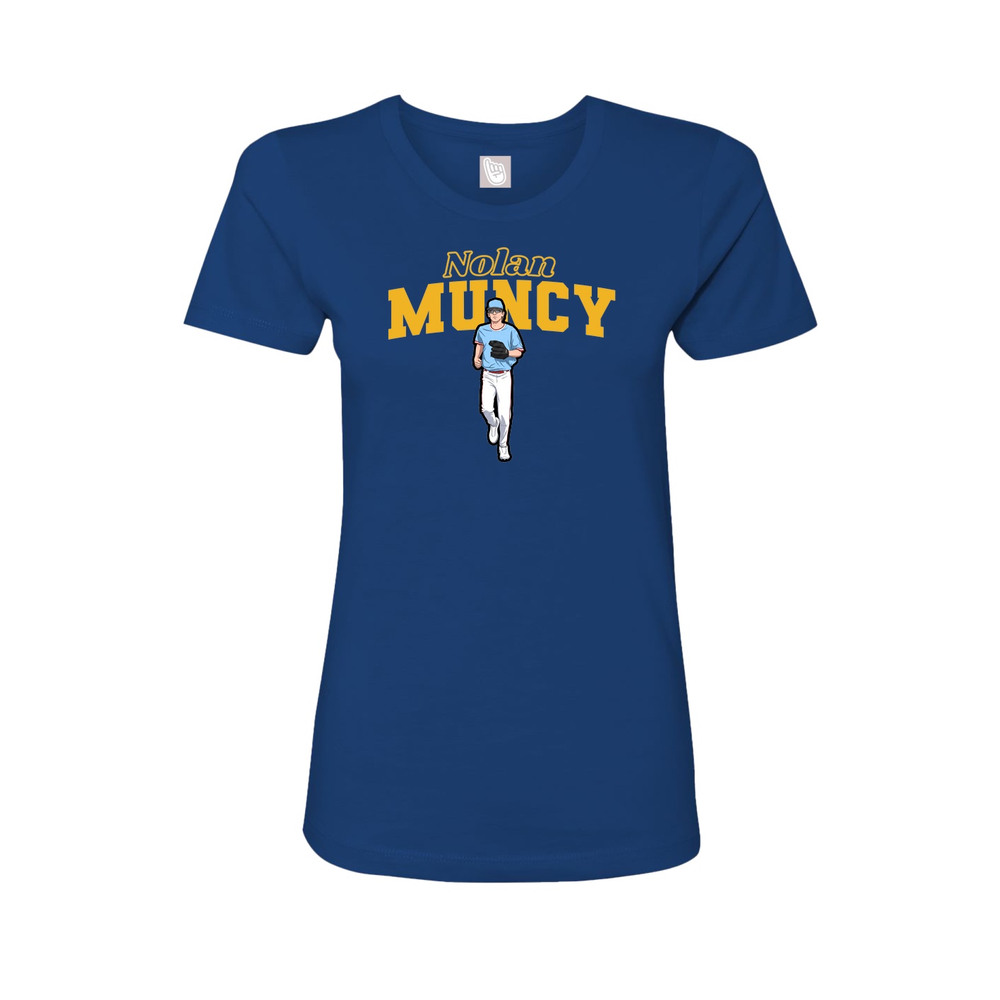 Fitted Women's Tee — Name Arch in Royal
