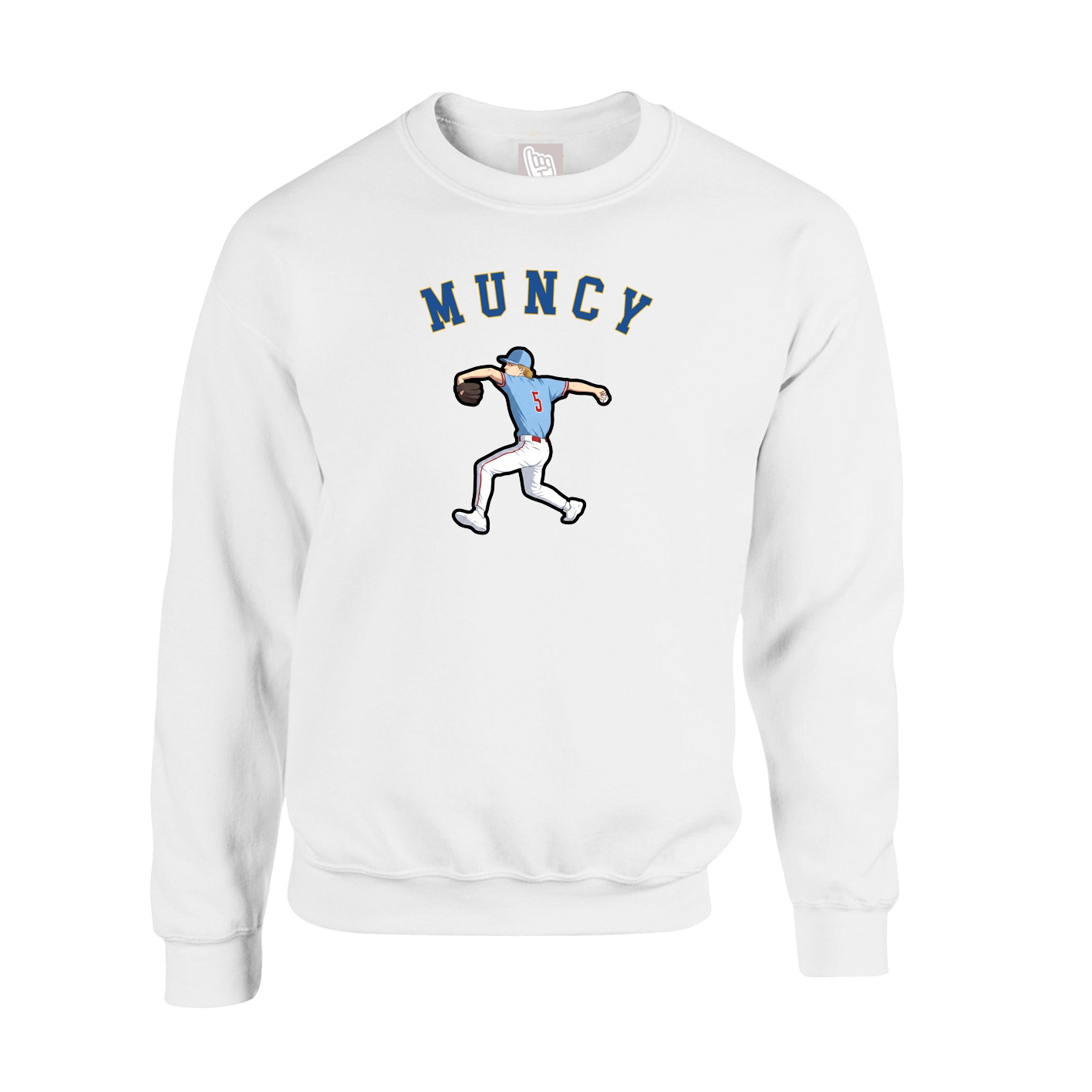 Fleece Crew — Shirsey Arch in White