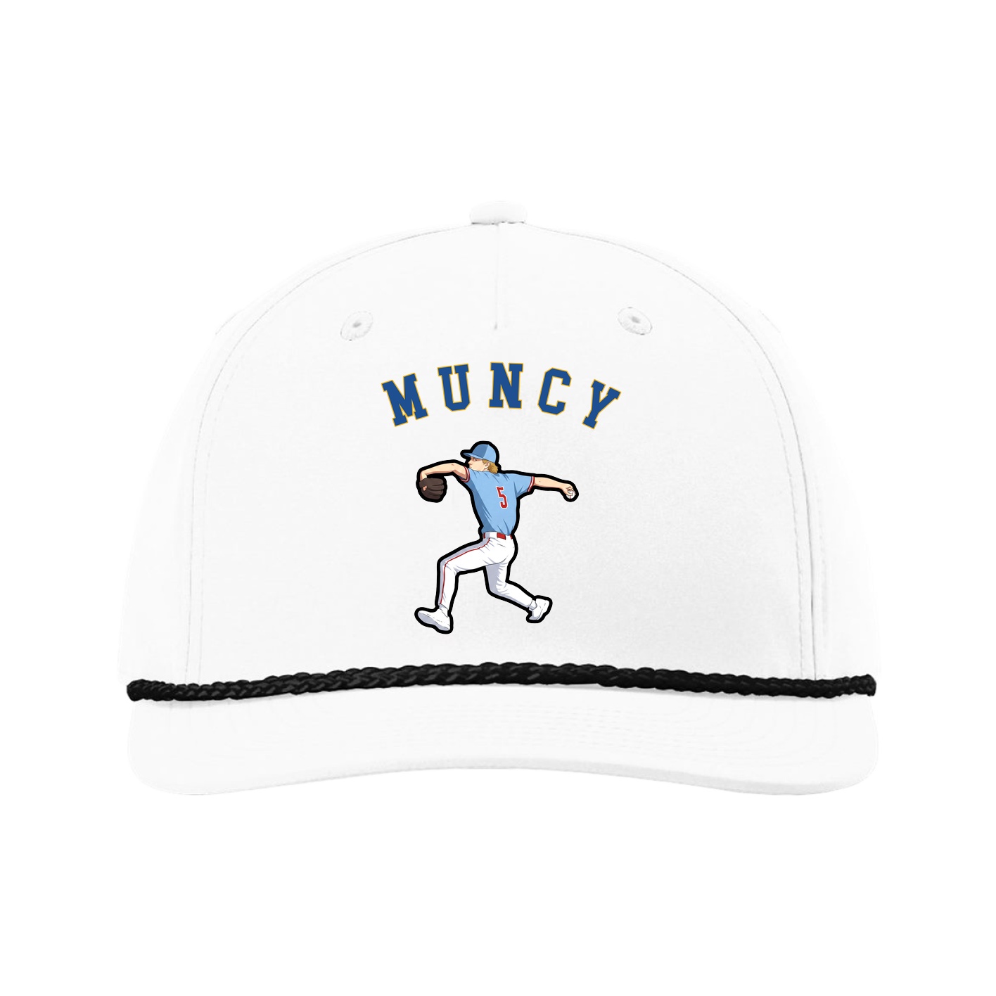 Five-Panel Classic Rope Cap — Shirsey Arch in White